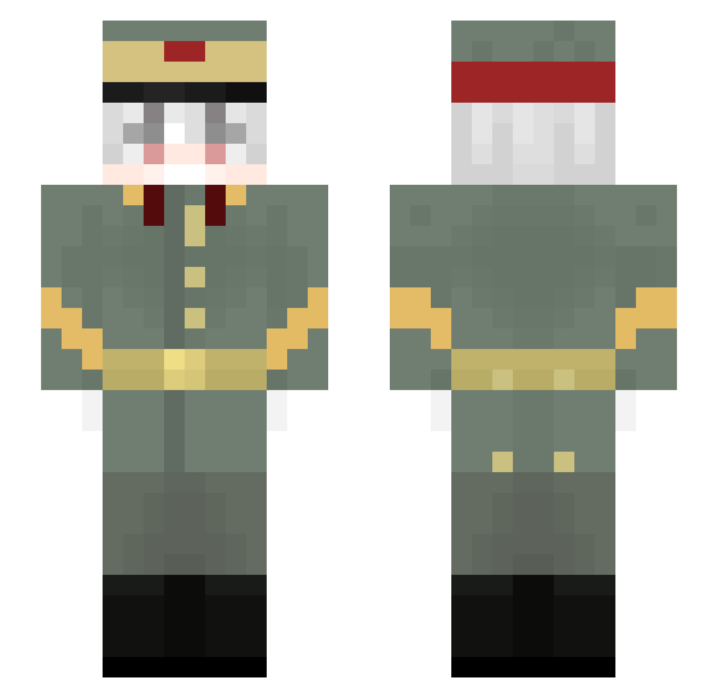 CalledOtti Minecraft skin, front and back view