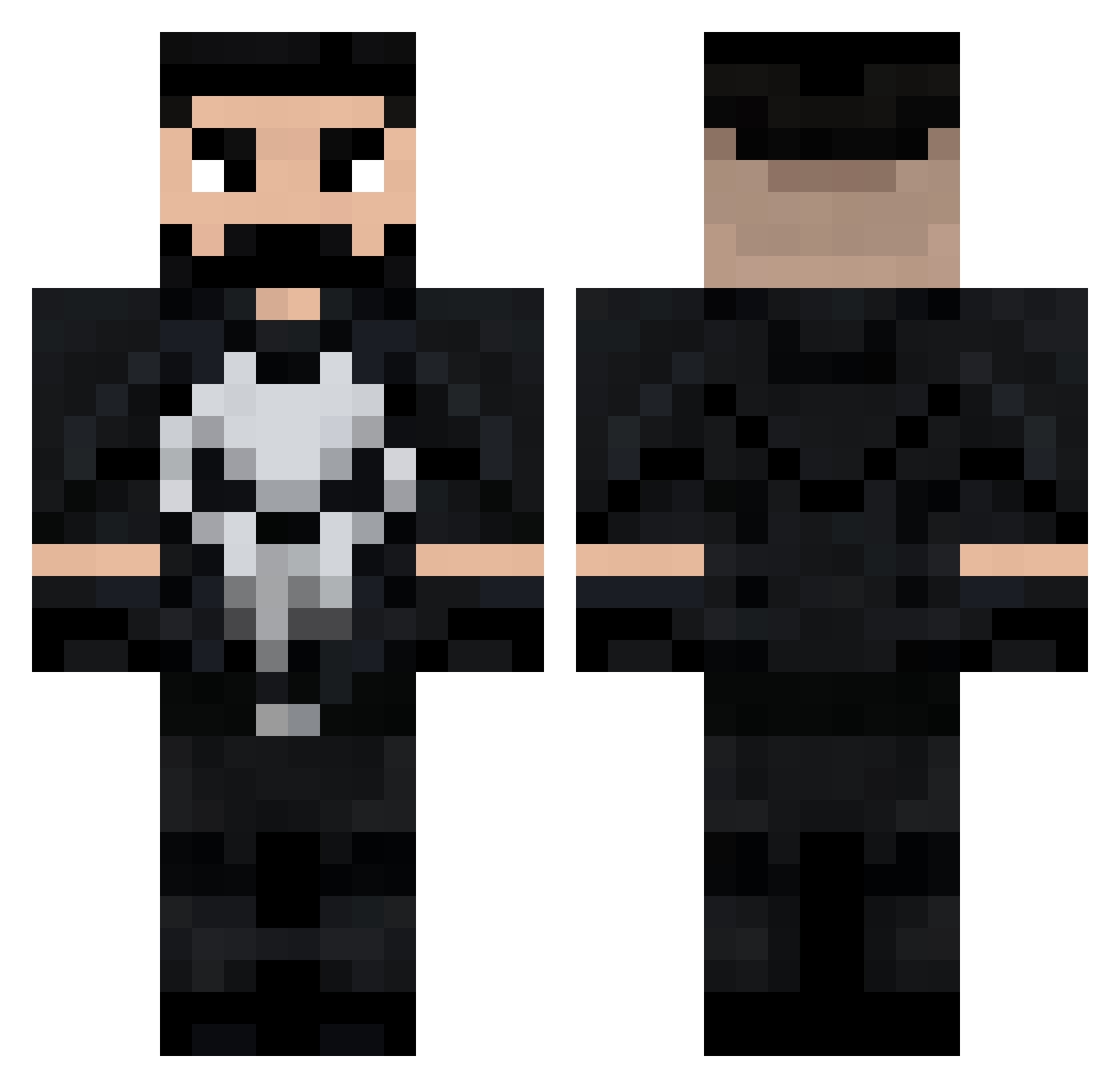 SyrooFr Minecraft skin, front and back view