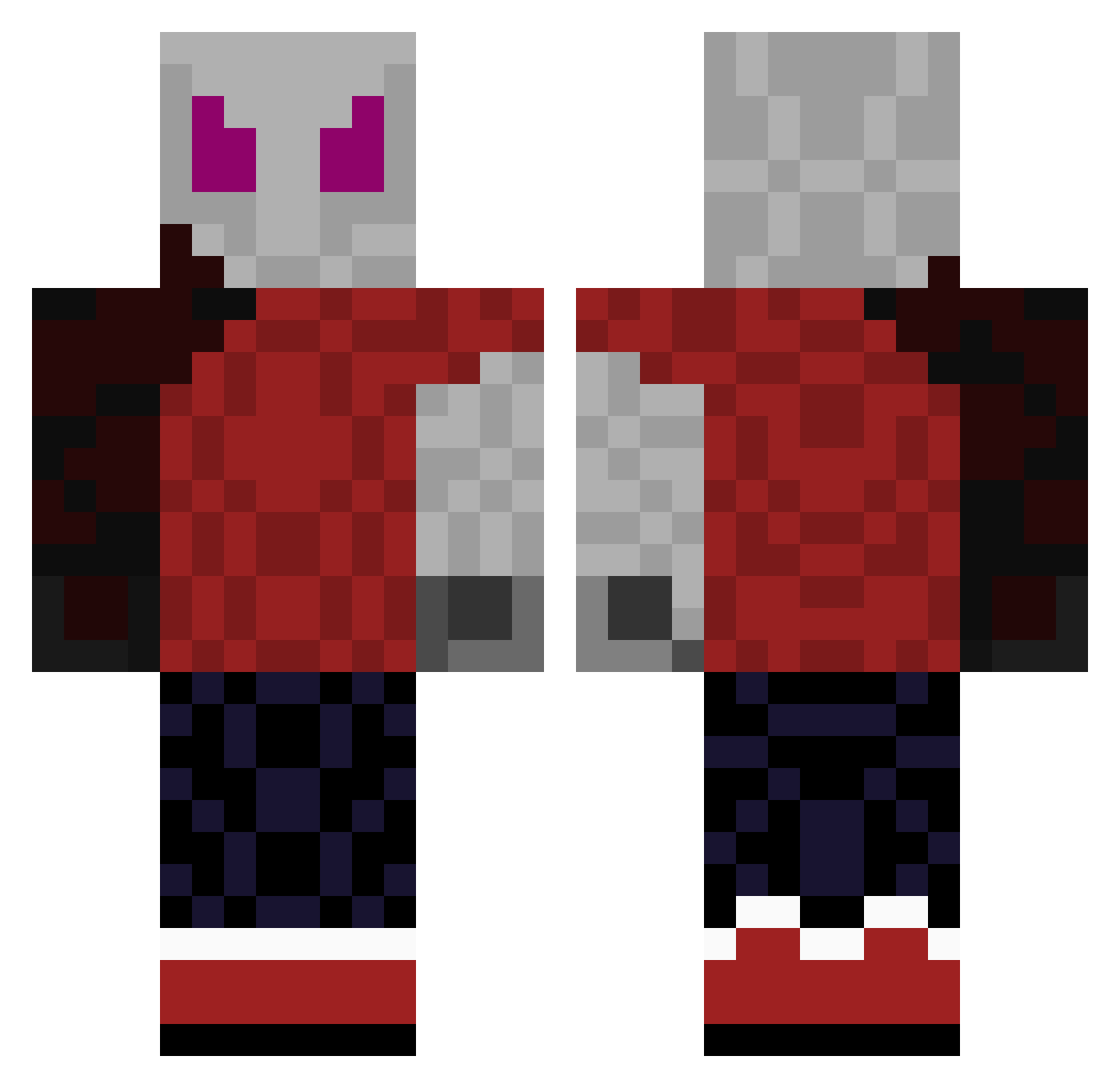 BIOJ Minecraft skin, front and back view