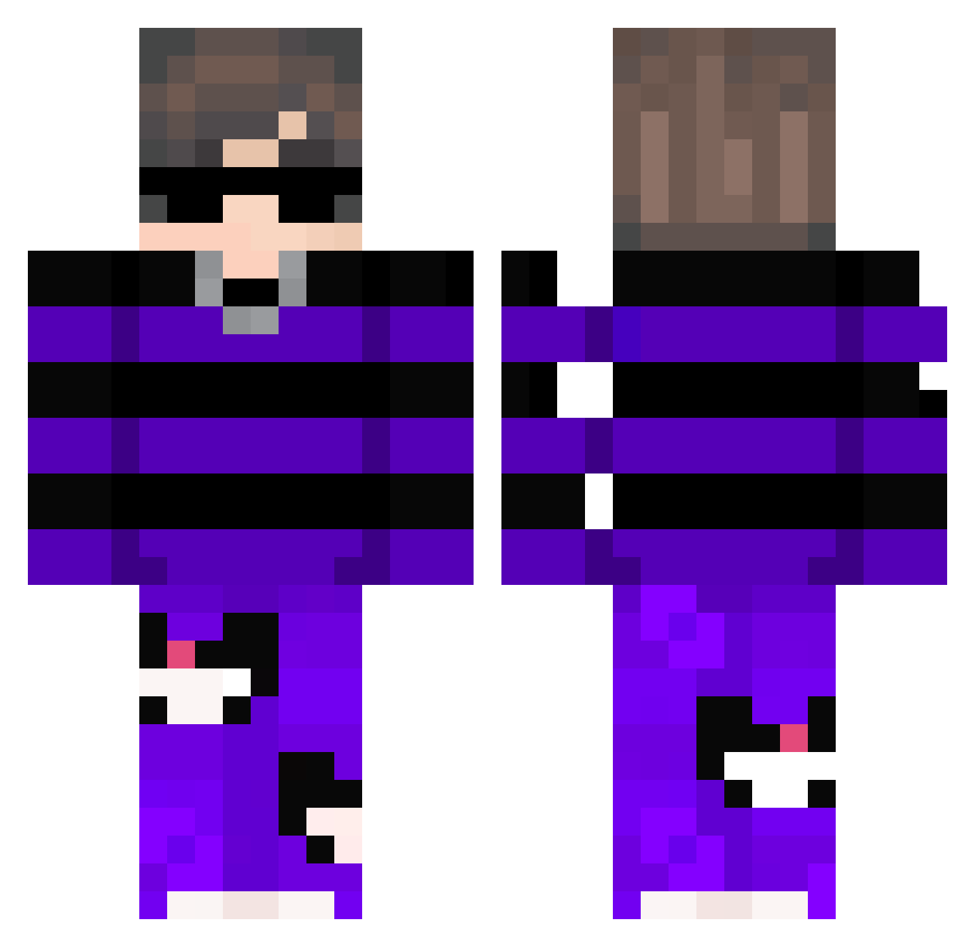 StormyOH Minecraft skin, front and back view