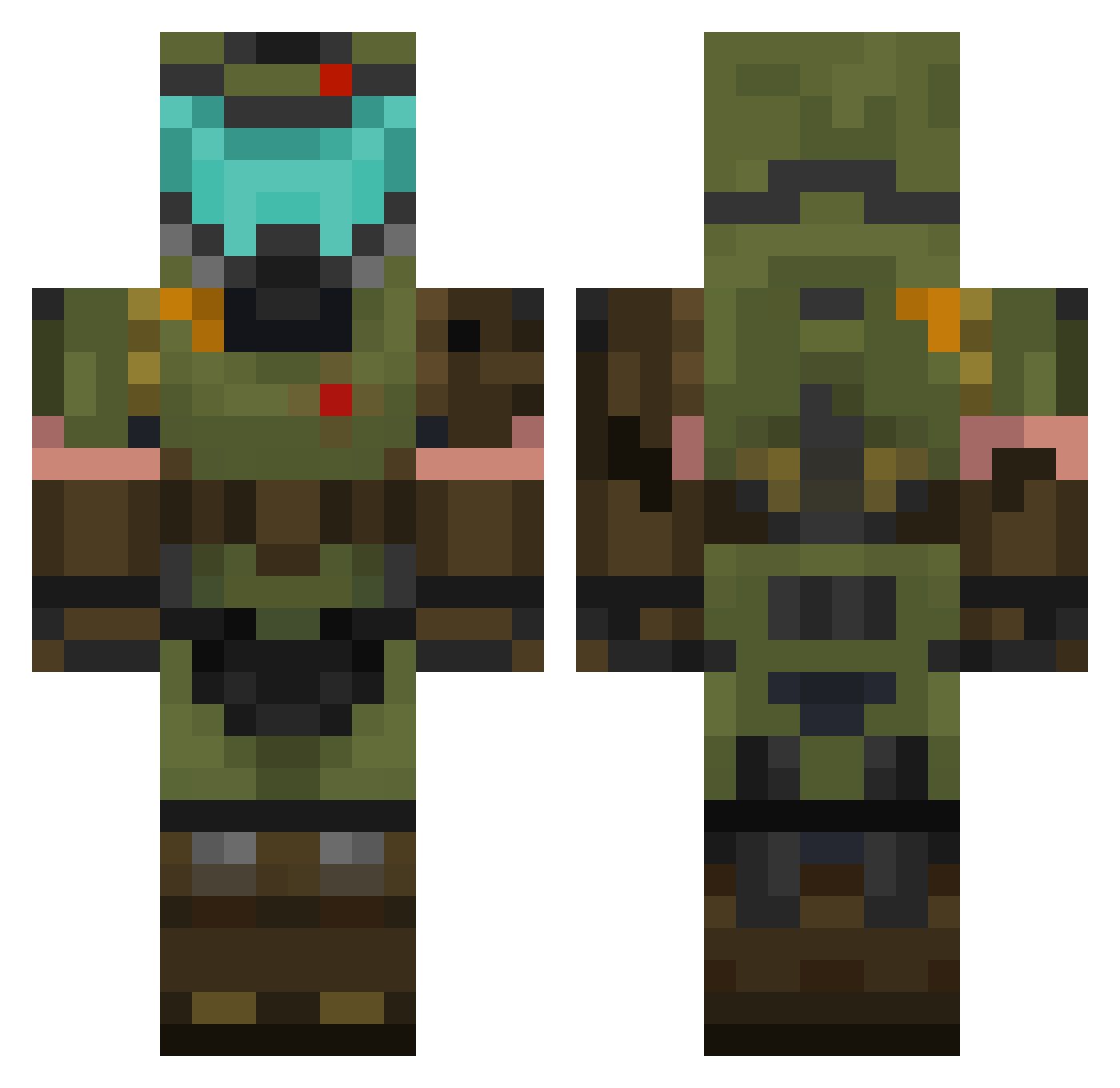 Andr3lic Minecraft skin, front and back view