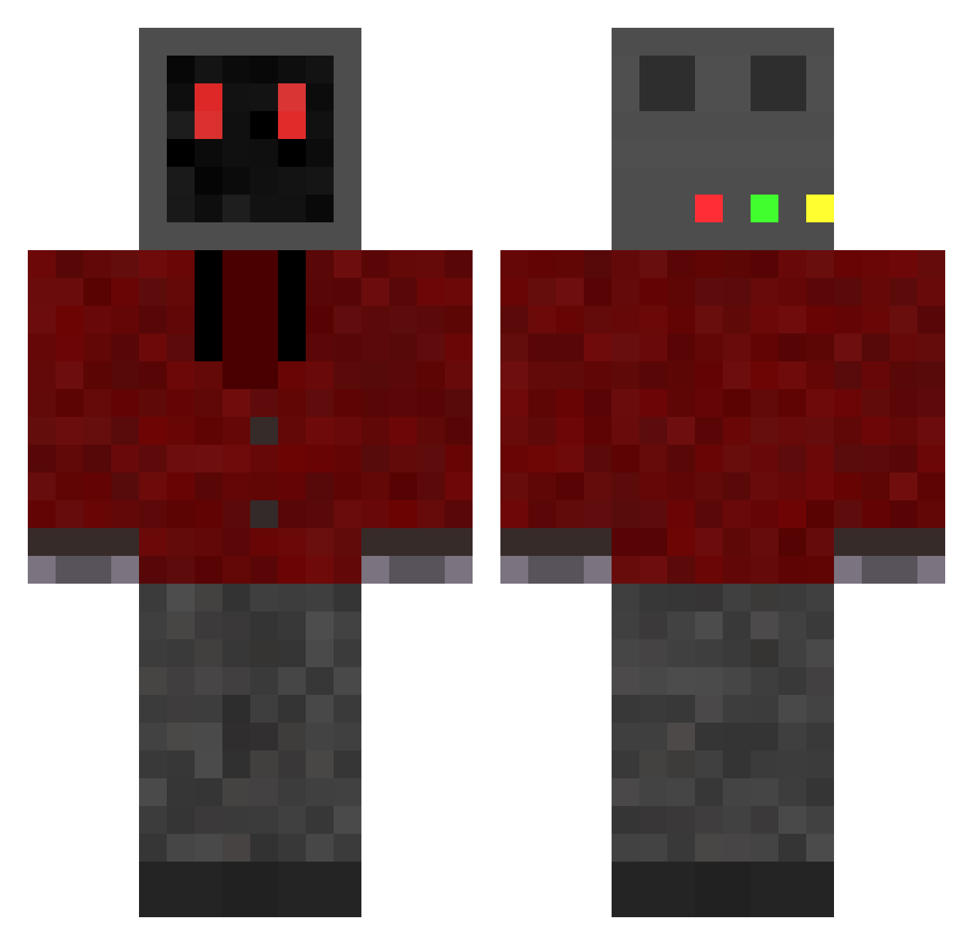 Spider_64 Minecraft skin, front and back view