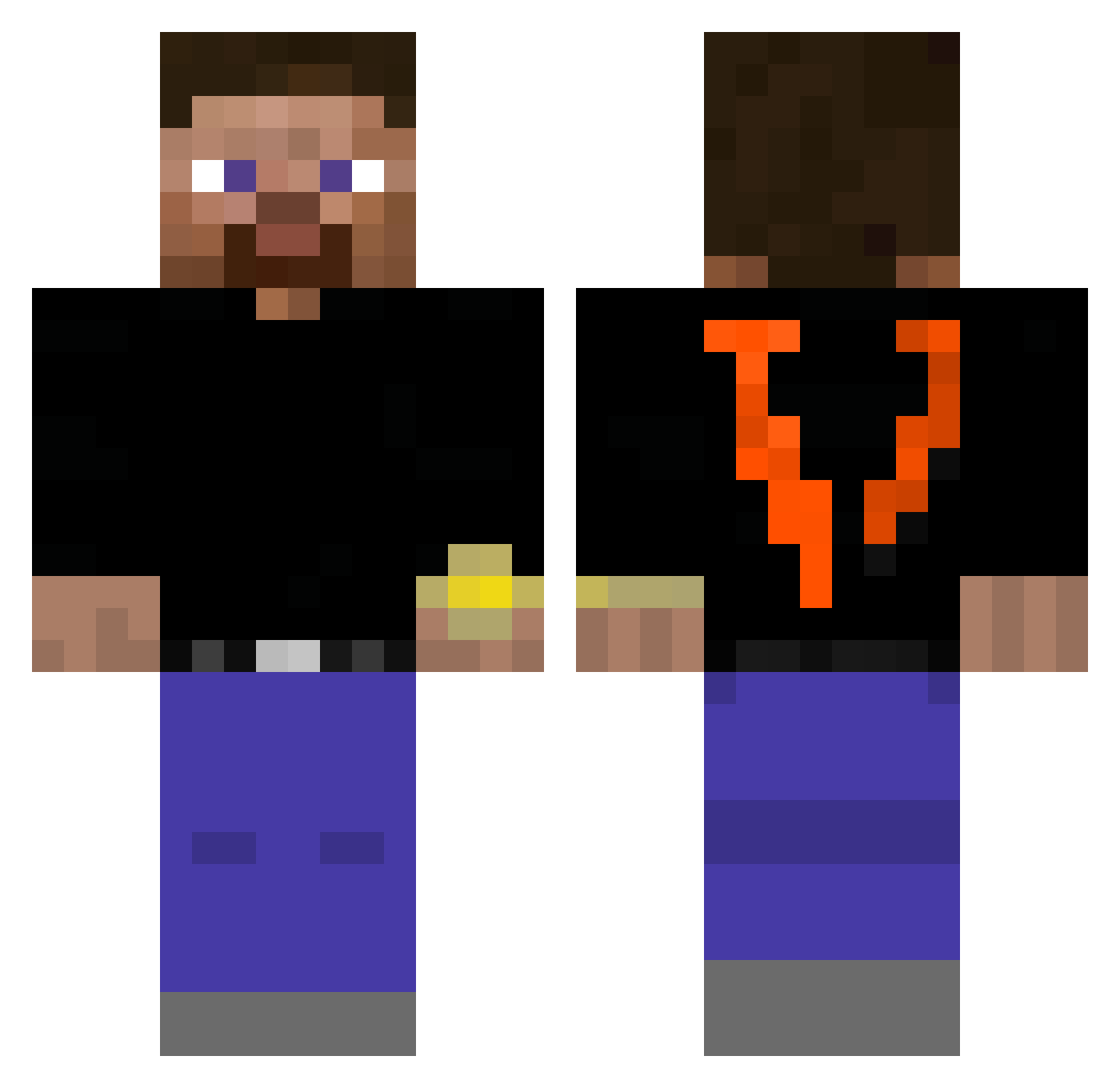 gentleafrican Minecraft skin, front and back view