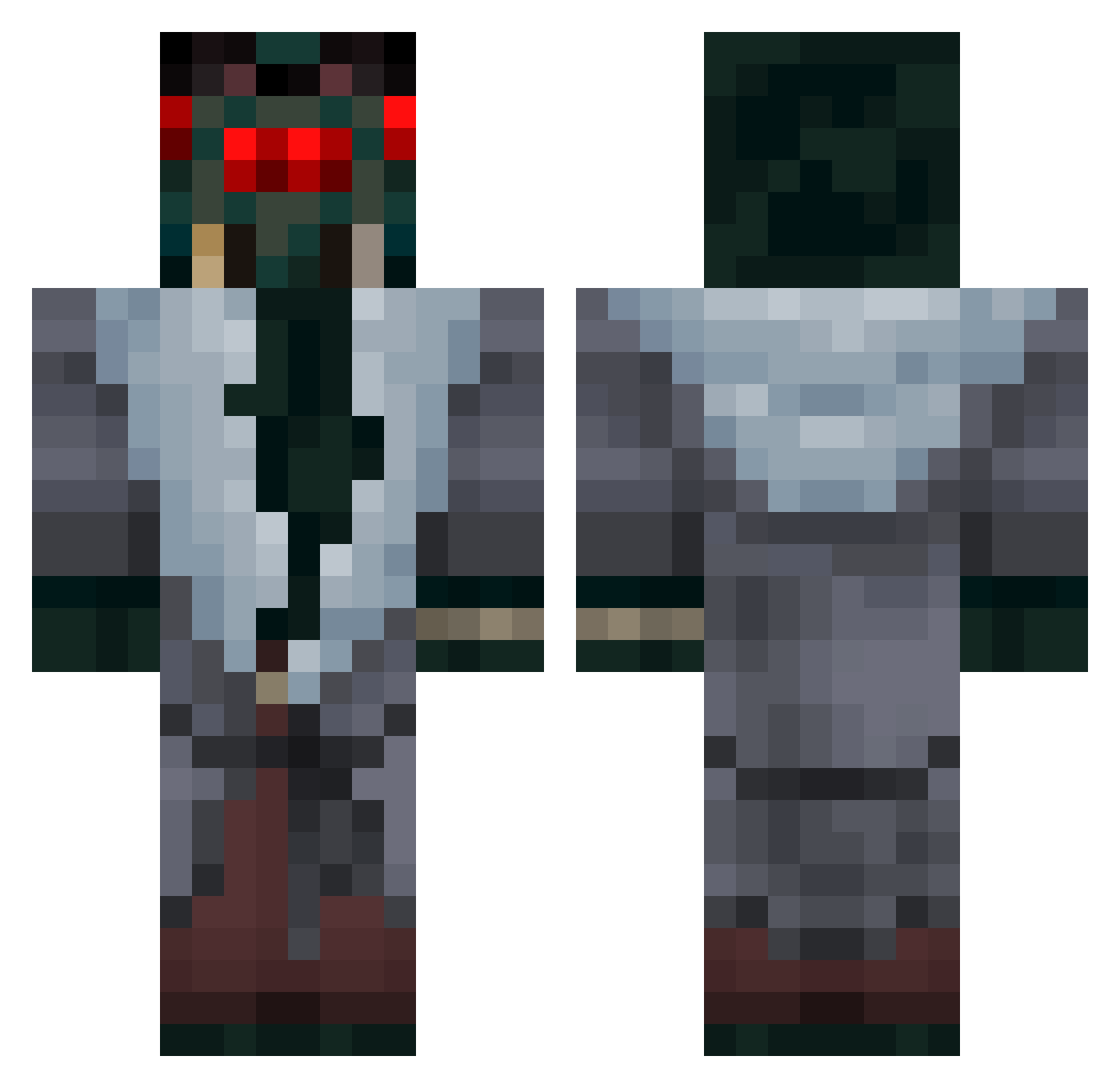 haaienbel Minecraft skin, front and back view