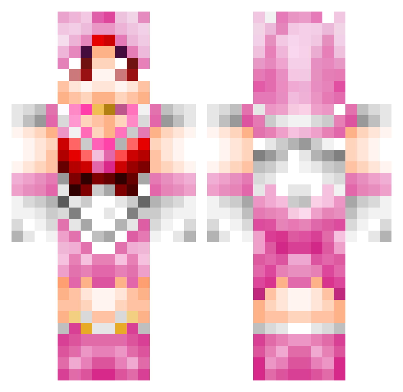 Pleasantly Minecraft skin, front and back view