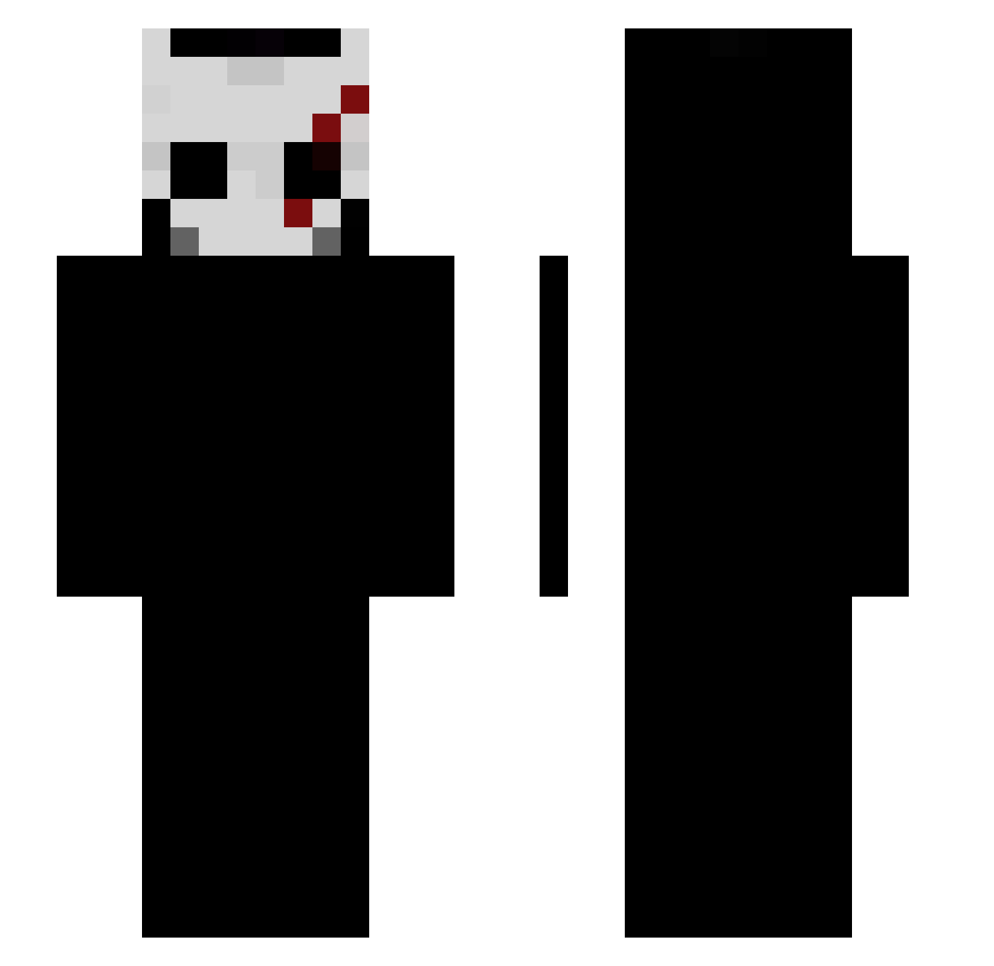 C0000K Minecraft skin, front and back view