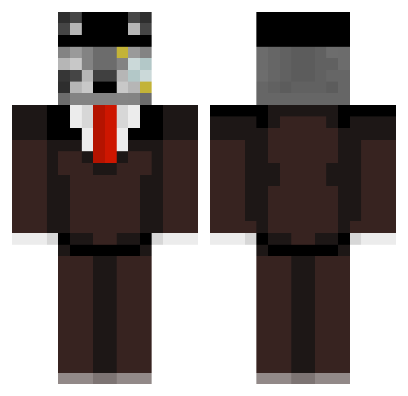 RIT_Ash_Panda Minecraft skin, front and back view