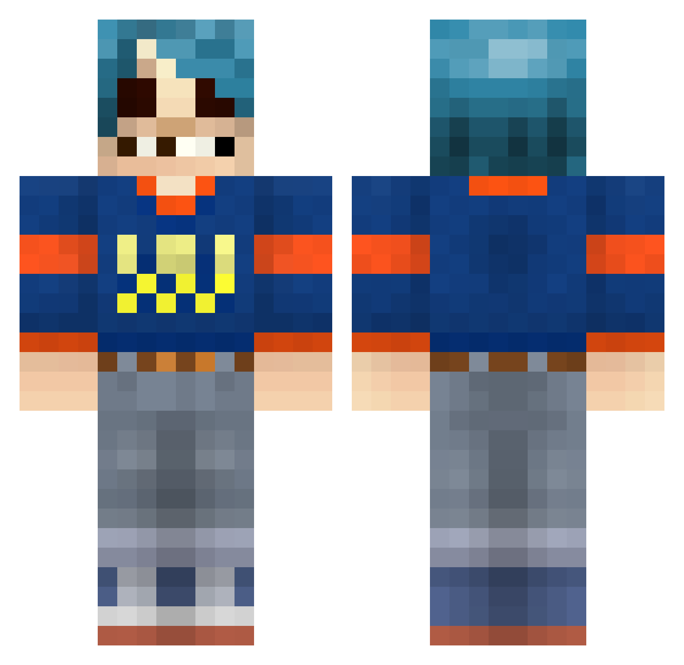5hoess Minecraft skin, front and back view