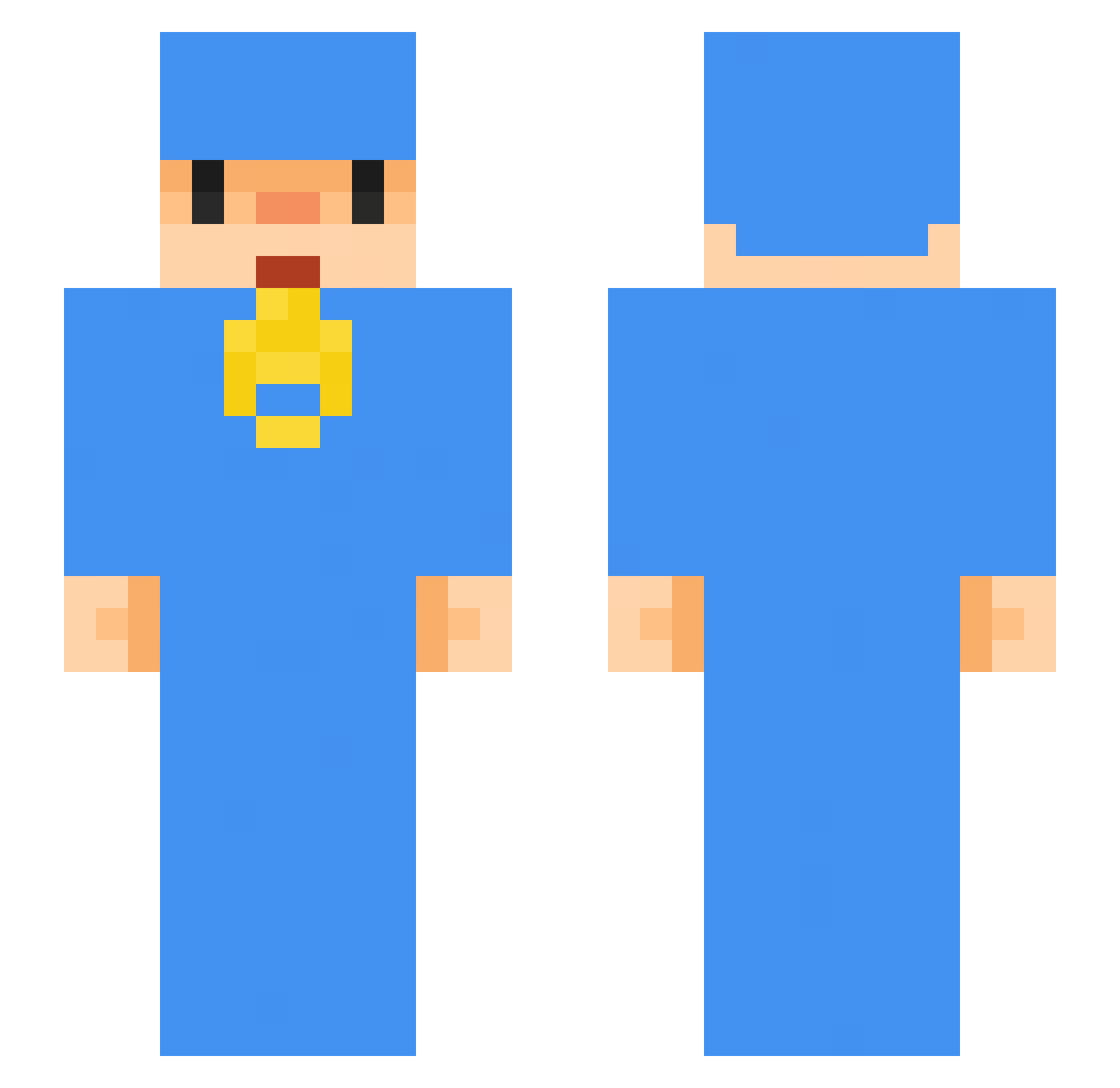larpingprada Minecraft skin, front and back view