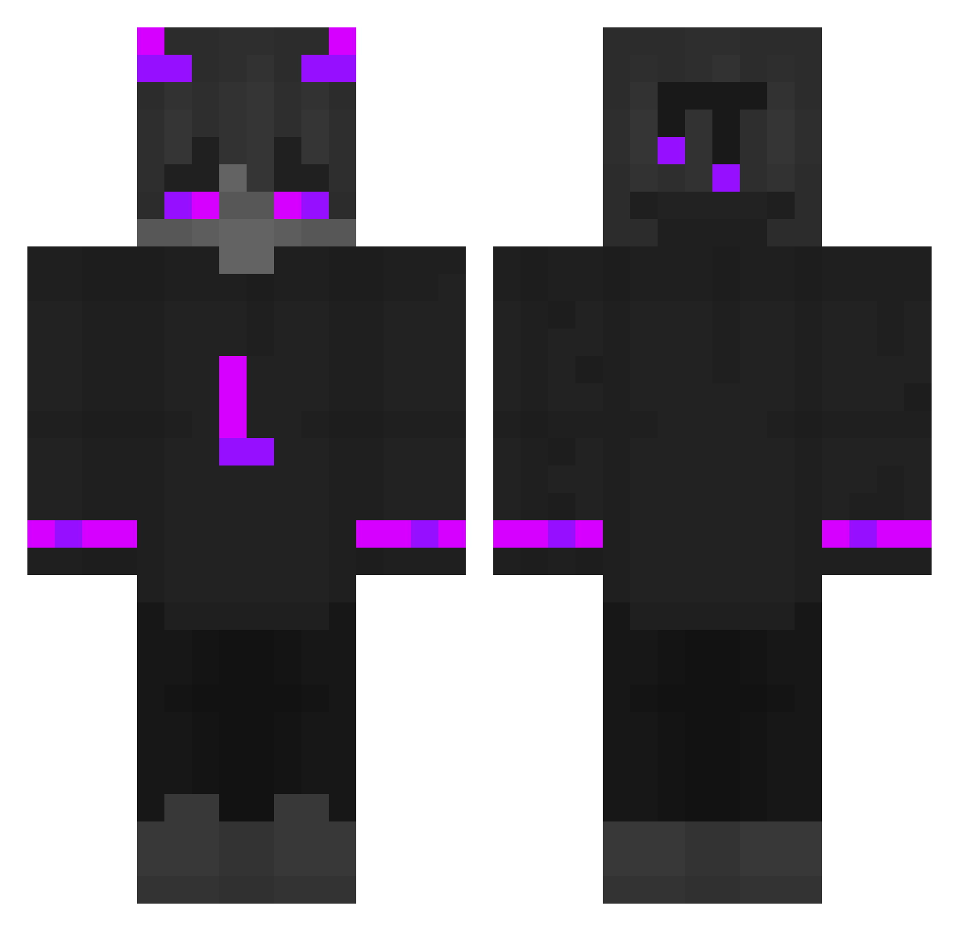 Obamium238 Minecraft skin, front and back view