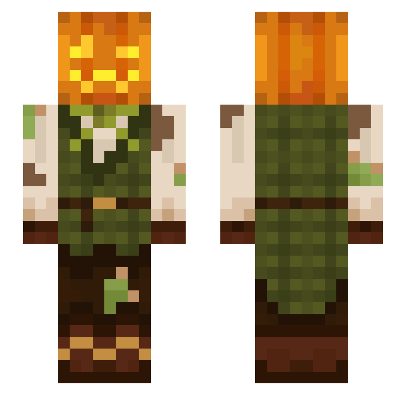 cameIs Minecraft skin, front and back view