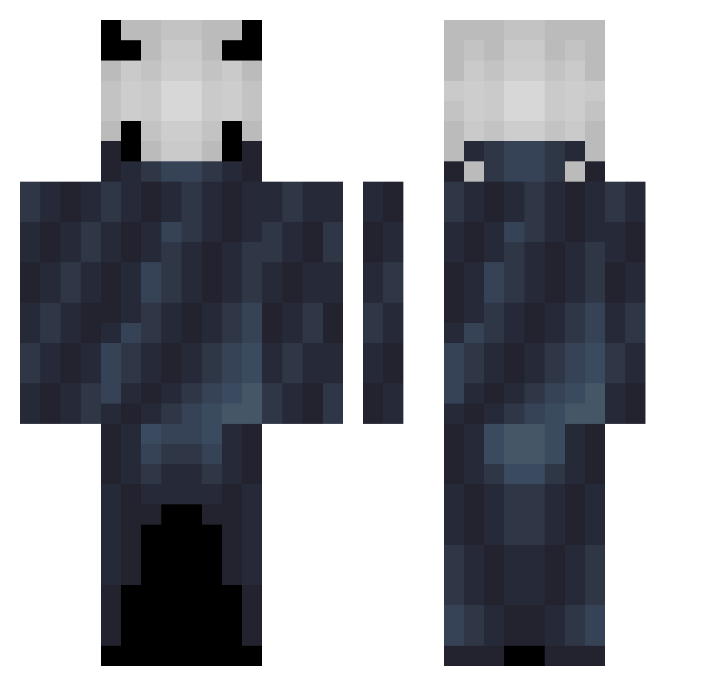 _x1ao Minecraft skin, front and back view