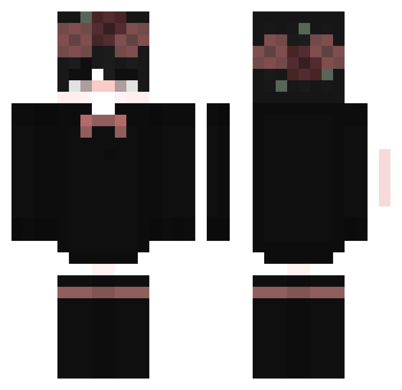 Im3nvious Minecraft skin, front and back view