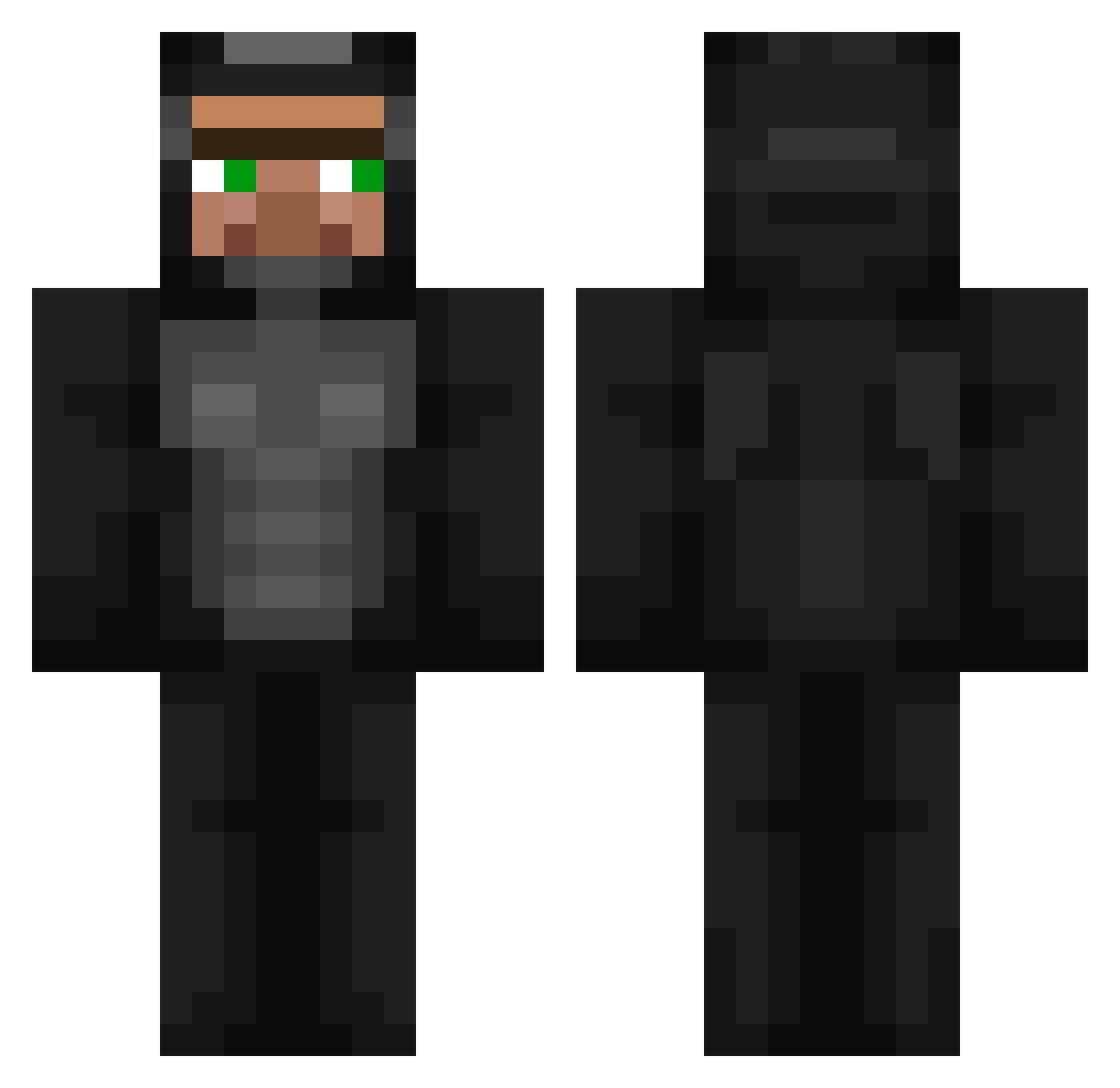 Raftel_ Minecraft skin, front and back view