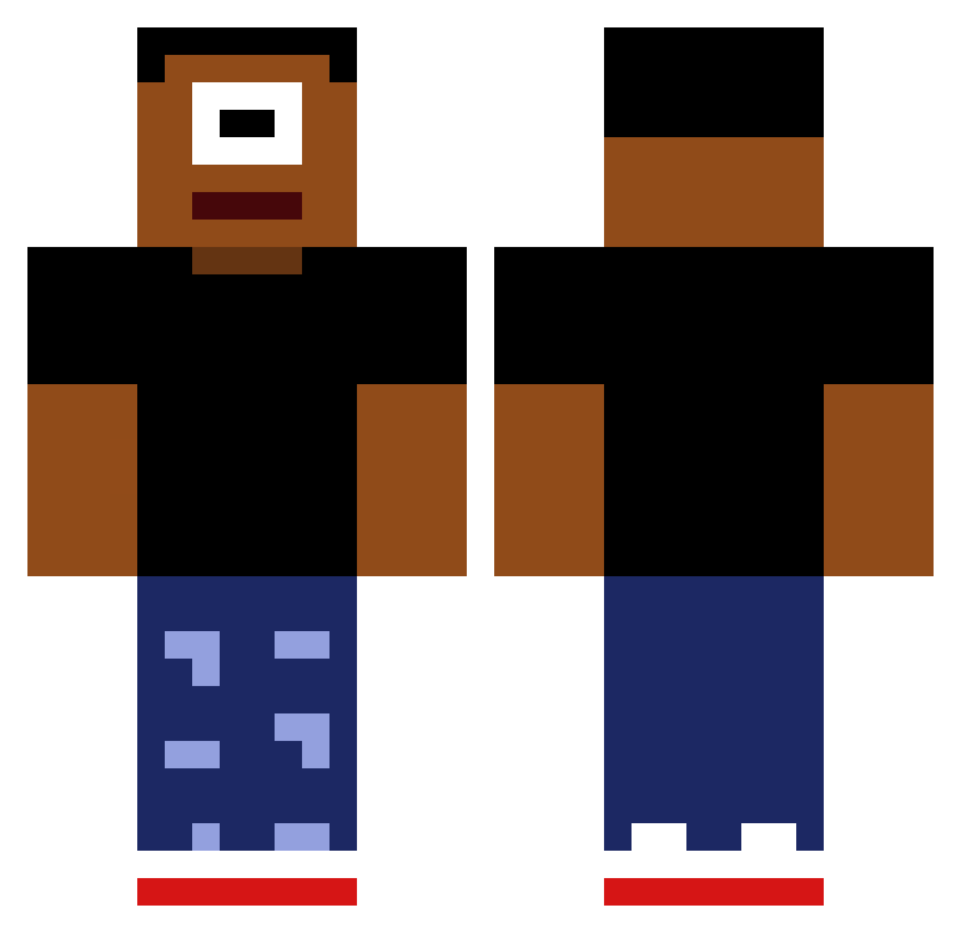 JustVibyn Minecraft skin, front and back view