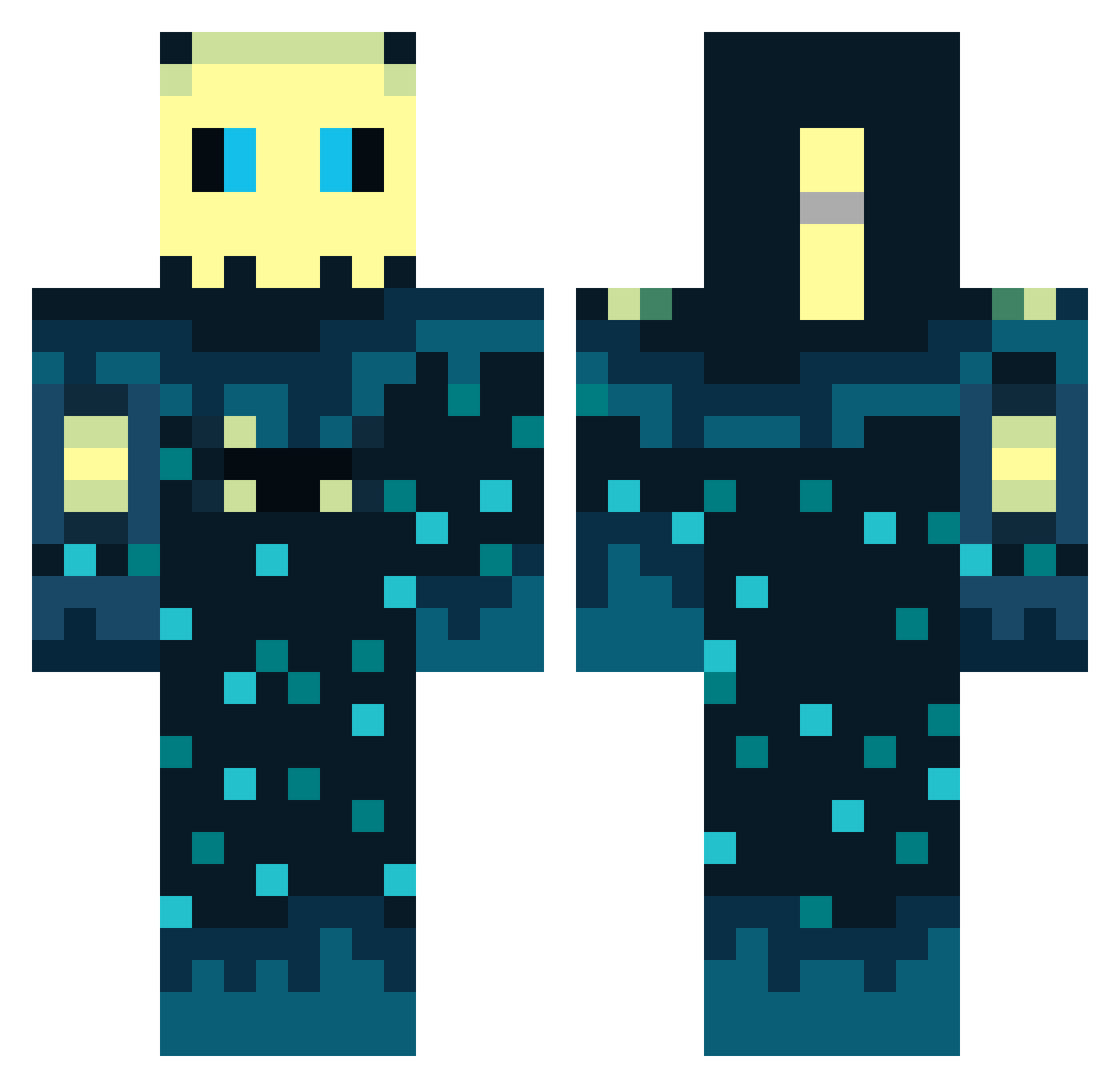 VocableC Minecraft skin, front and back view
