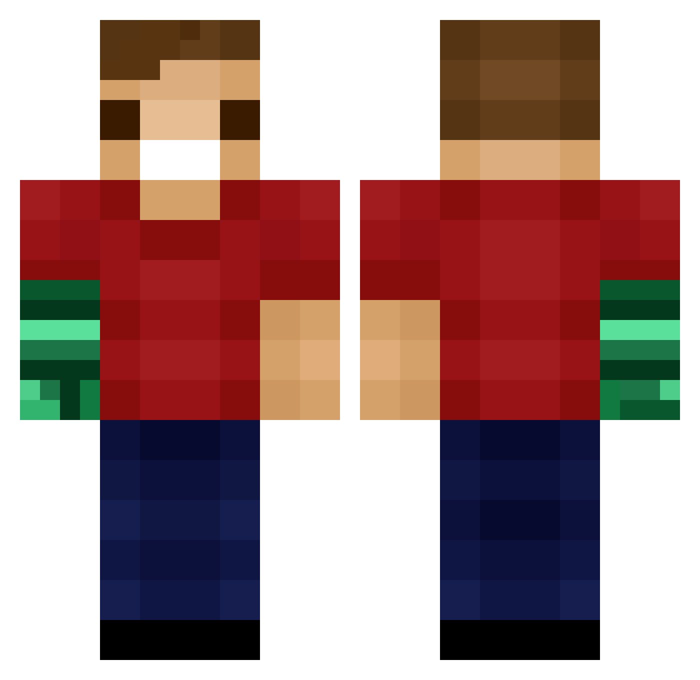 Beefmaster426 Minecraft skin, front and back view