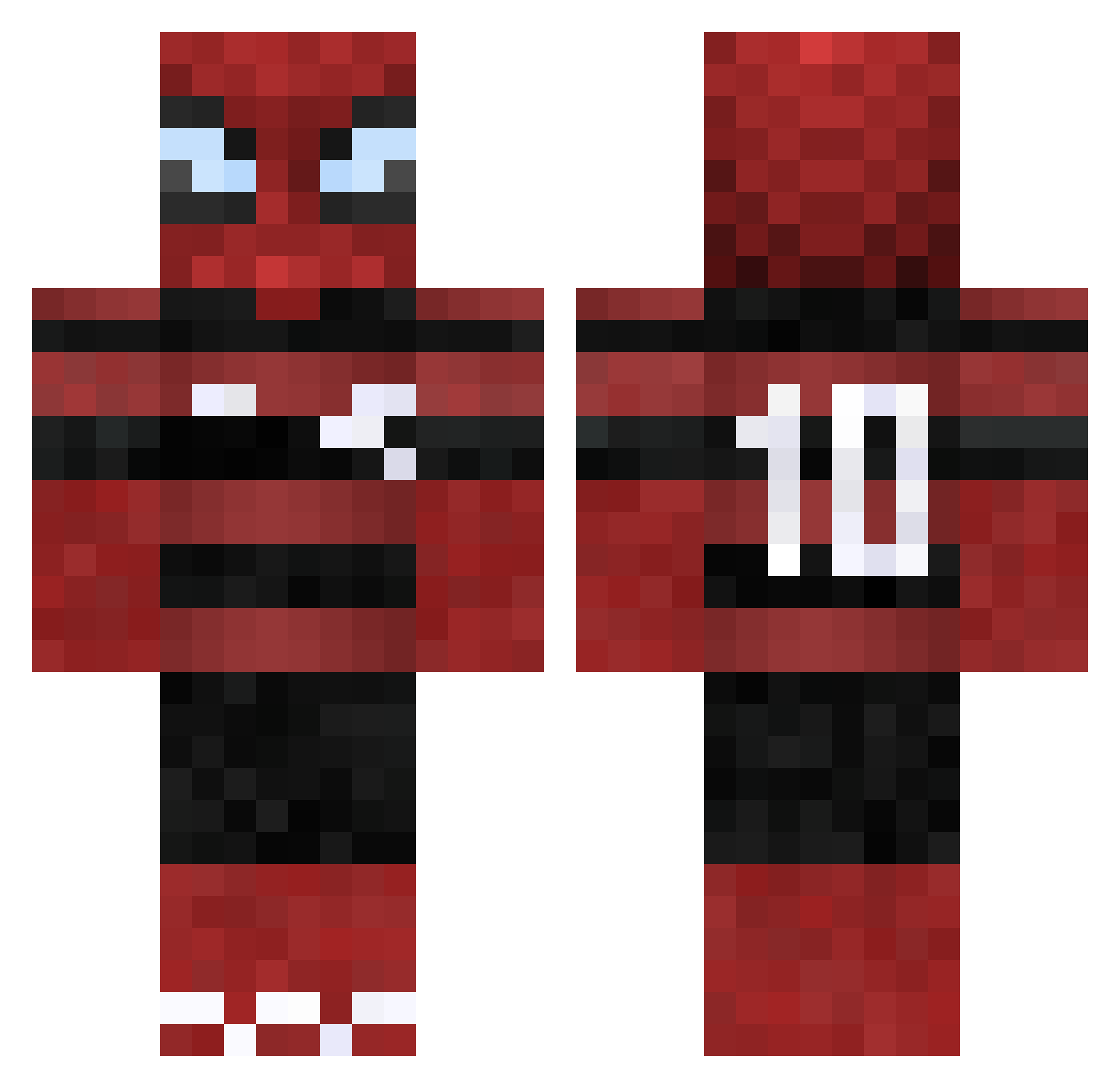 Yertez Minecraft skin, front and back view