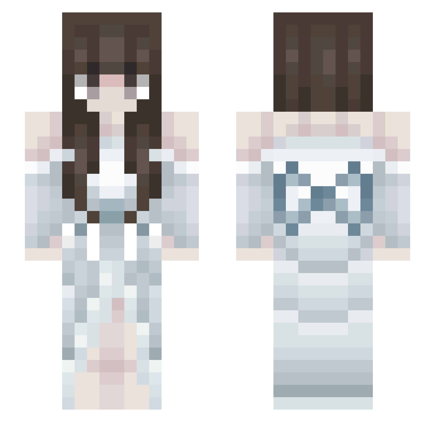 Lunoryx Minecraft skin, front and back view