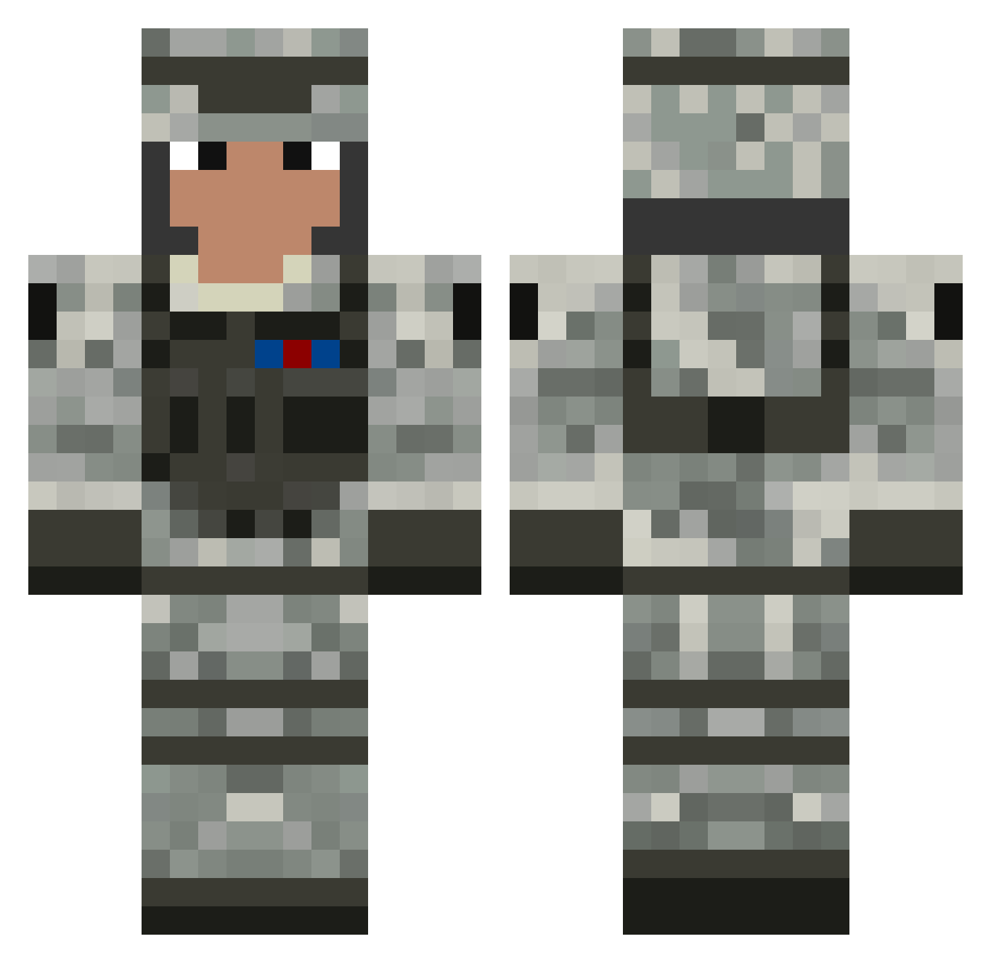 GioeleMagnifico Minecraft skin, front and back view