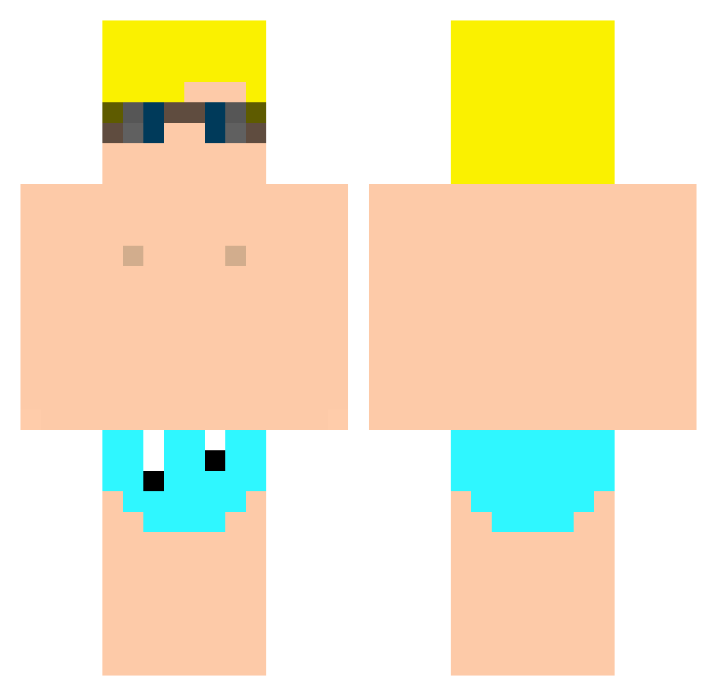 Primozera Minecraft skin, front and back view