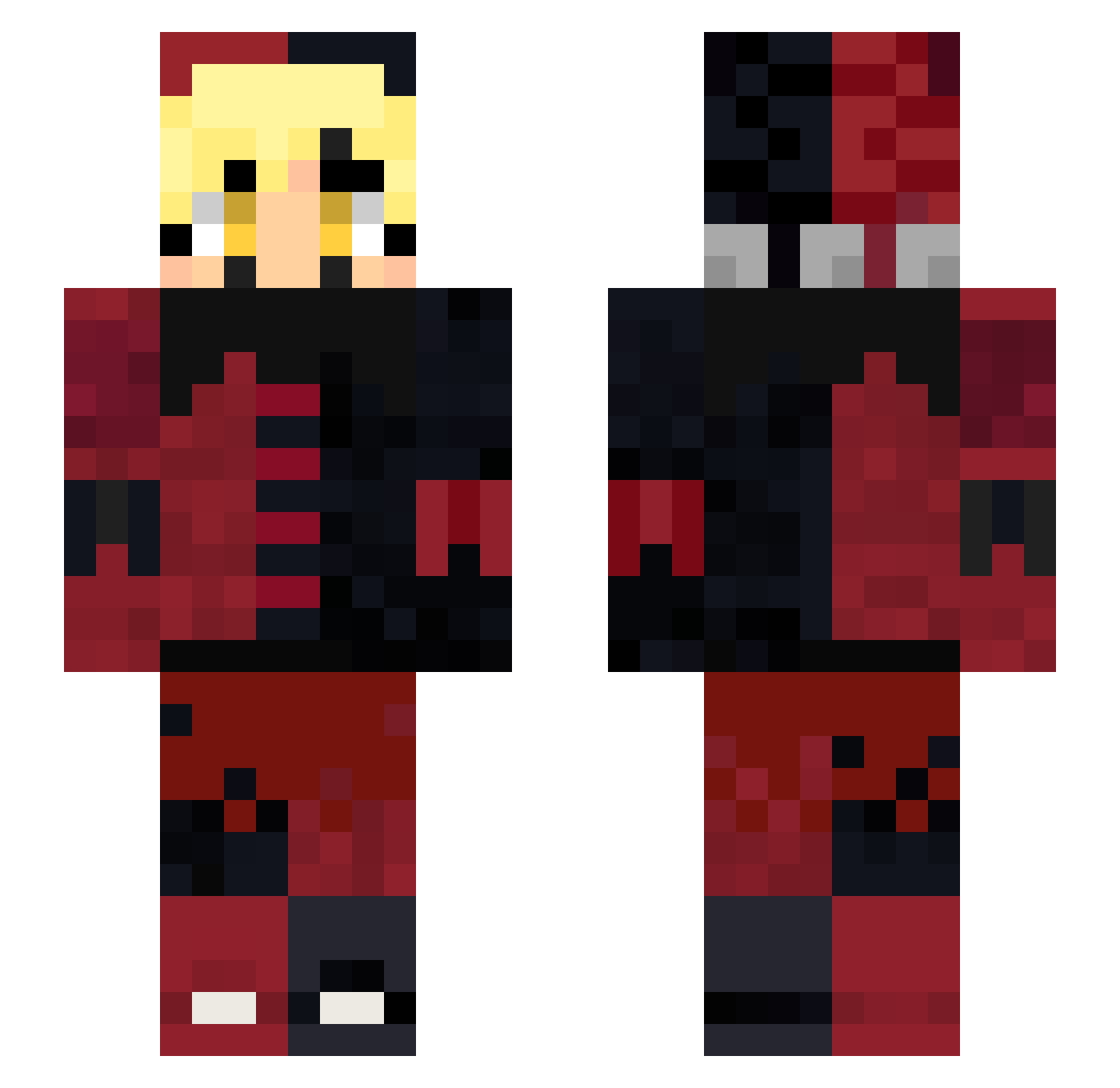 UnknownnART Minecraft skin, front and back view