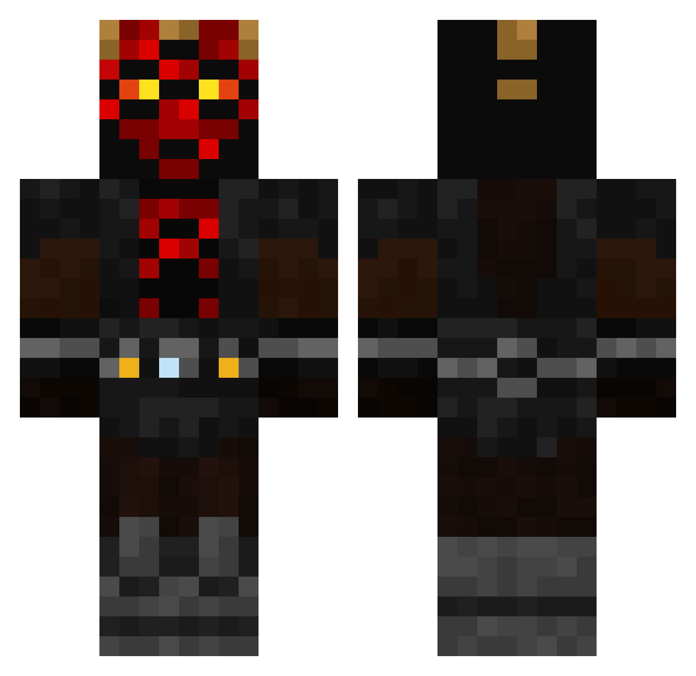 EZSnacks96 Minecraft skin, front and back view