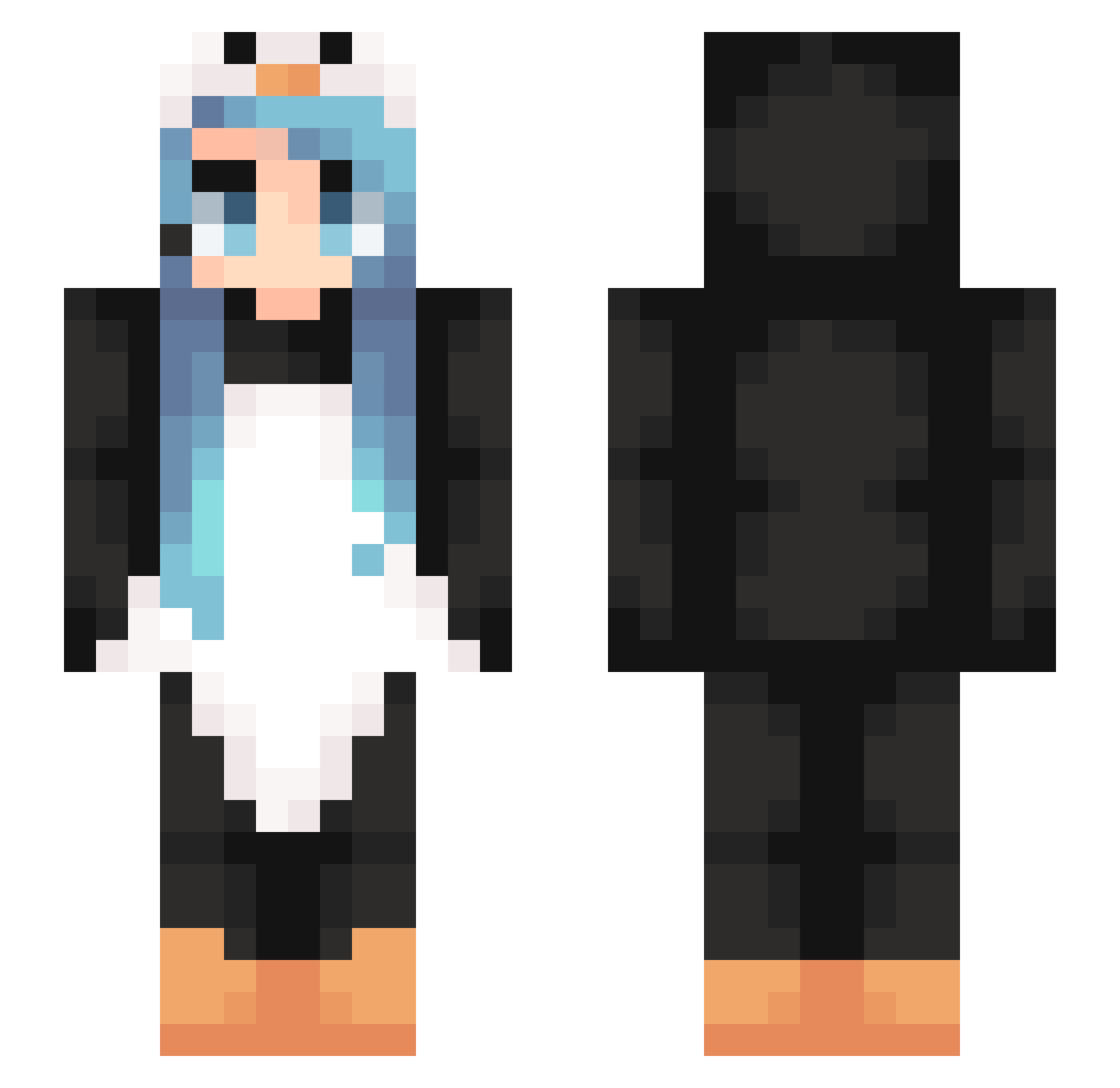 PenguinLotje Minecraft skin, front and back view