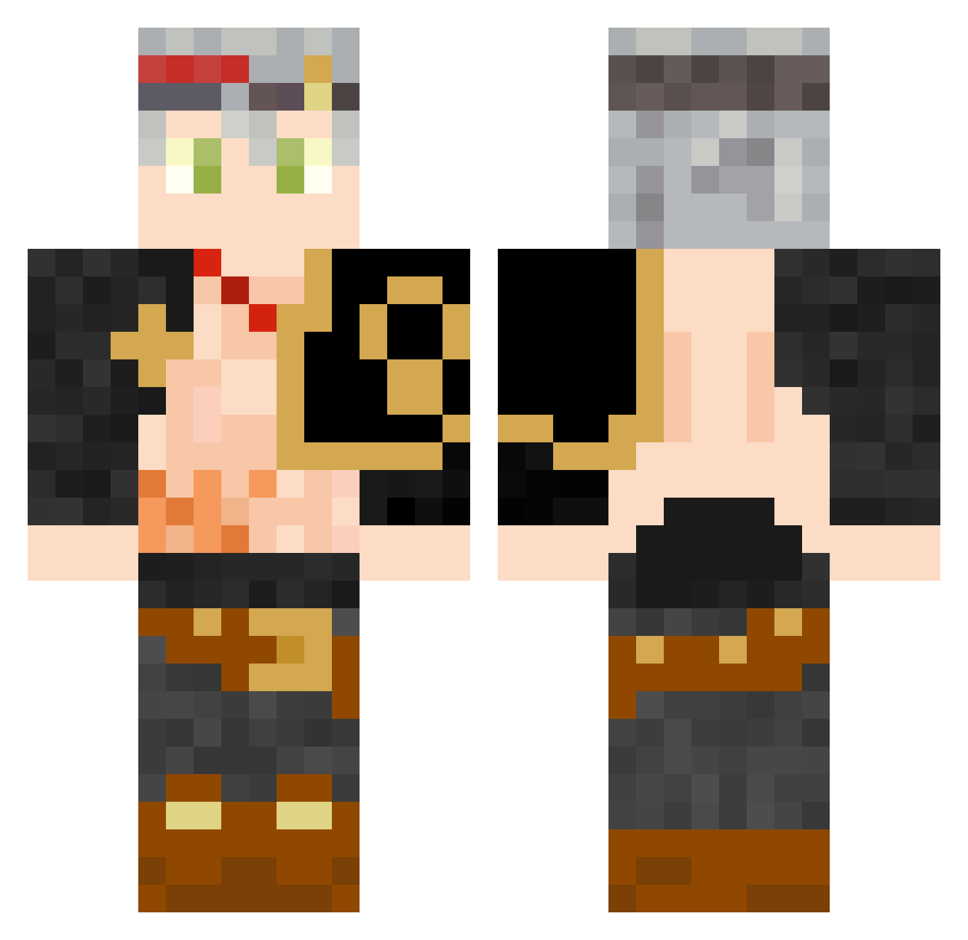Futarouuu Minecraft skin, front and back view