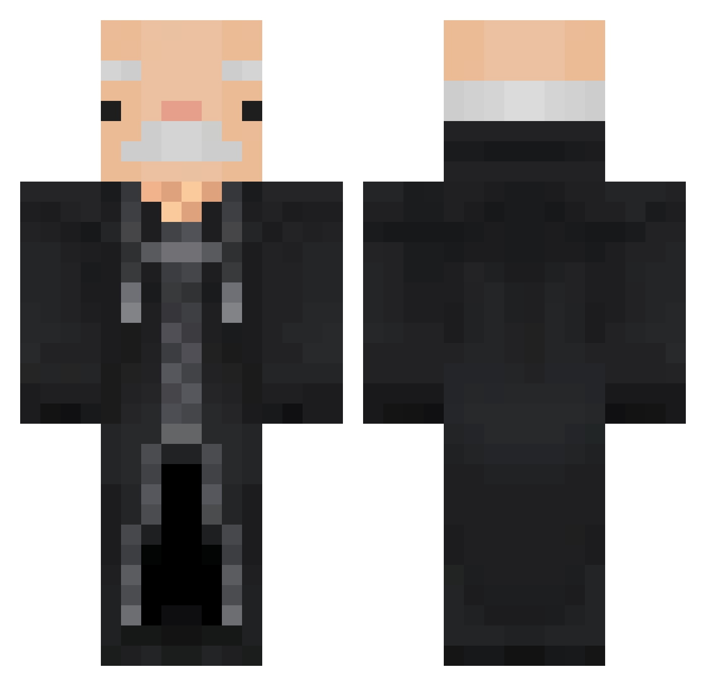 Ksbora Minecraft skin, front and back view