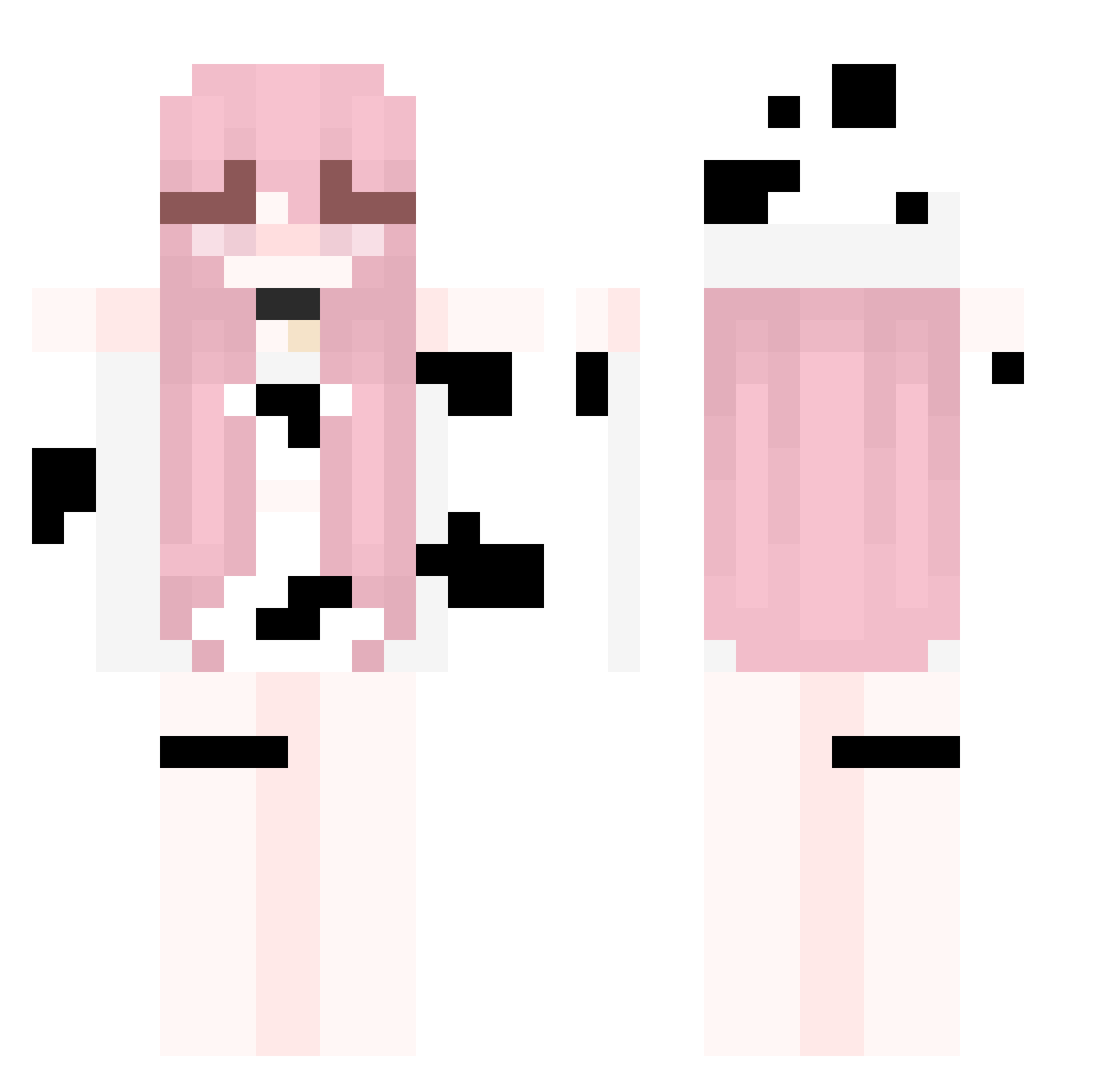 Wooklover Minecraft skin, front and back view
