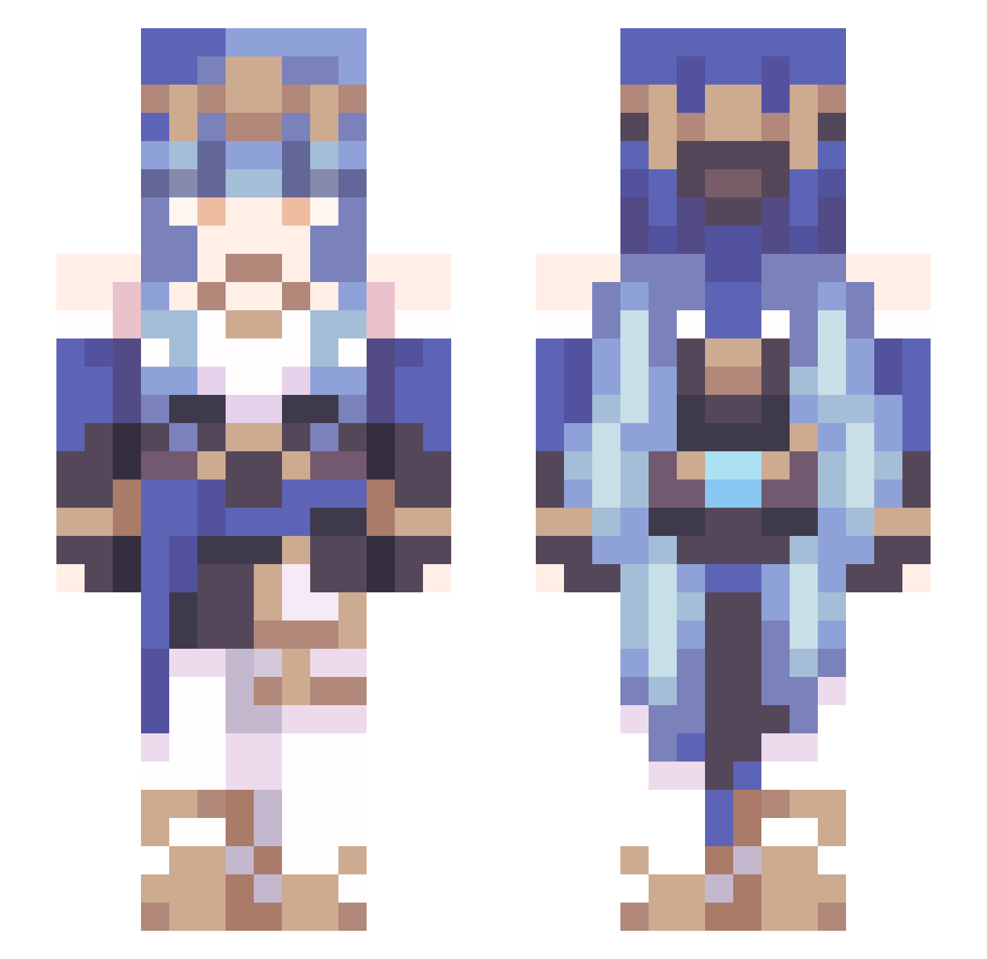 Kinkajouw Minecraft skin, front and back view
