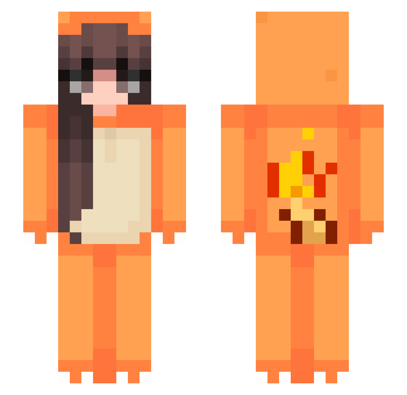 JustDrip Minecraft skin, front and back view