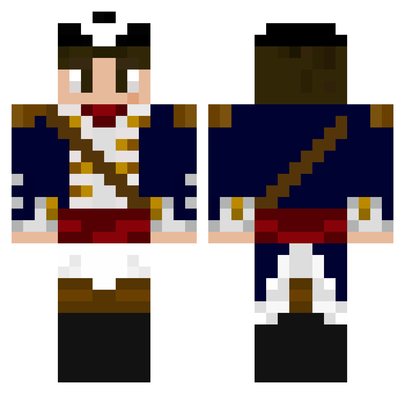 majo230king Minecraft skin, front and back view