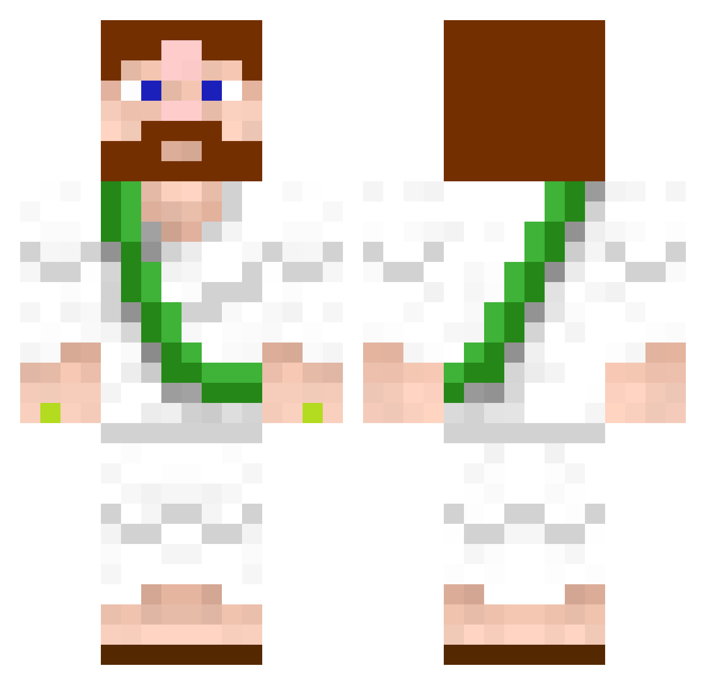 Charas Minecraft skin, front and back view