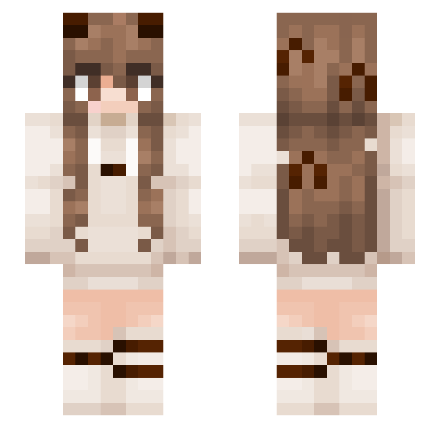 Pinochles Minecraft skin, front and back view