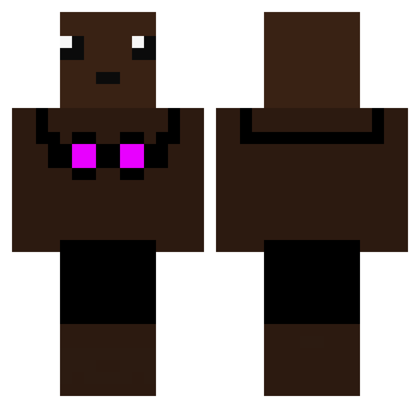 BuckDiddy Minecraft skin, front and back view
