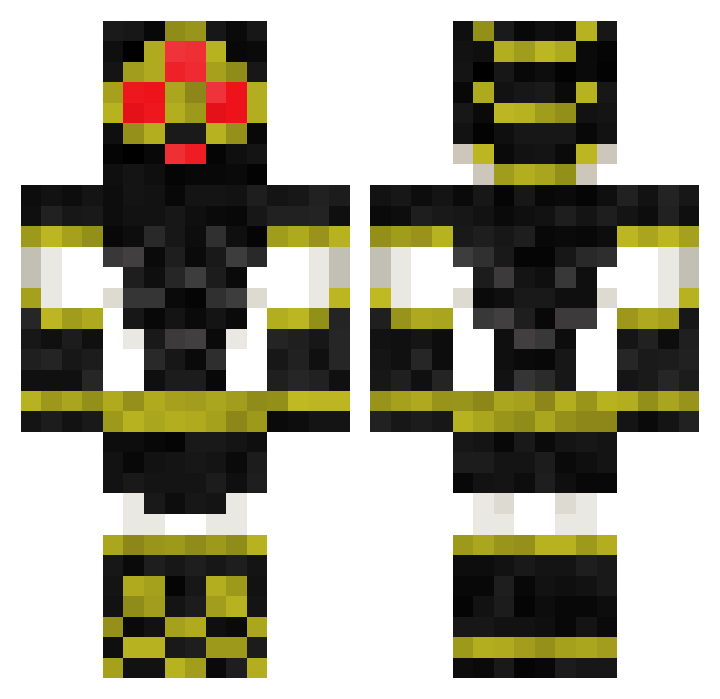 FugitiveKing Minecraft skin, front and back view