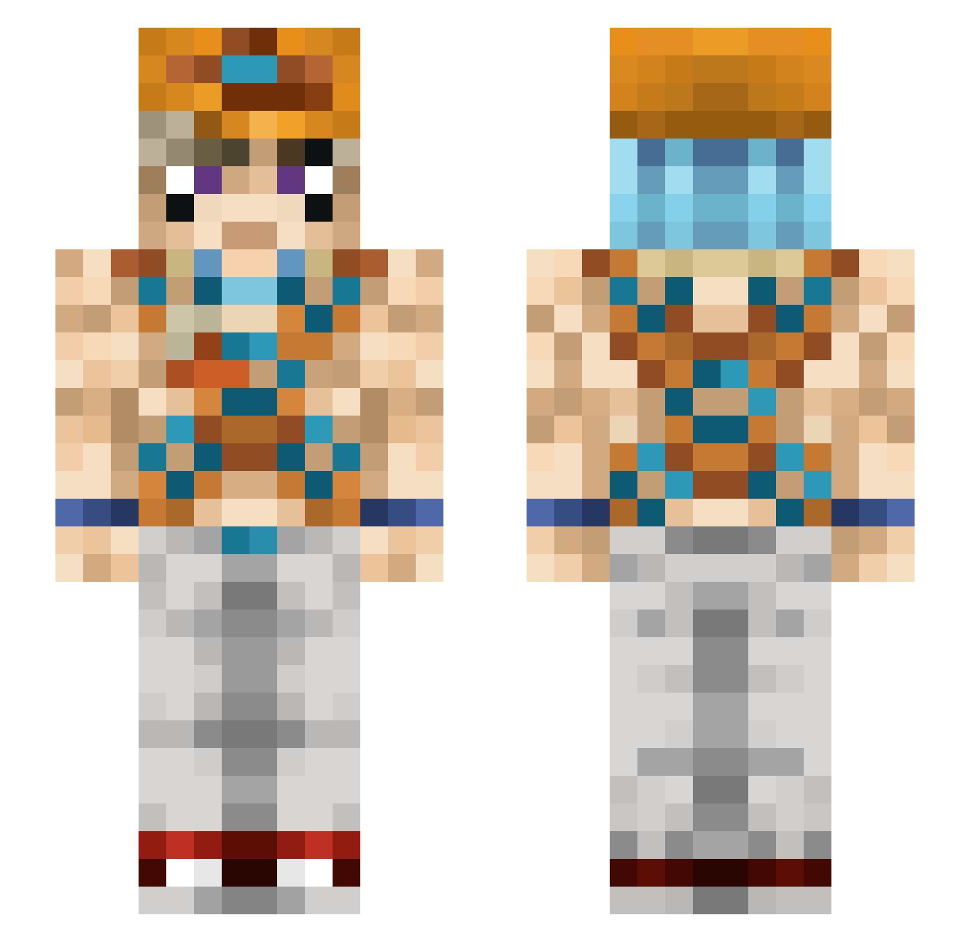 RamdomHoooman Minecraft skin, front and back view