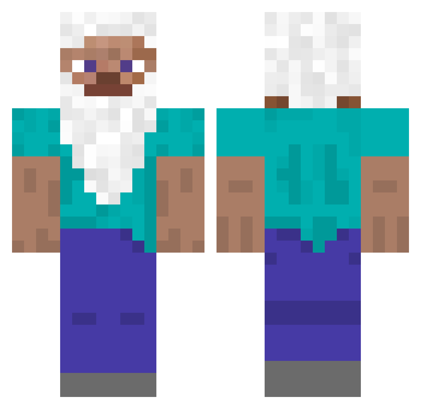 lul6 Minecraft skin, front and back view