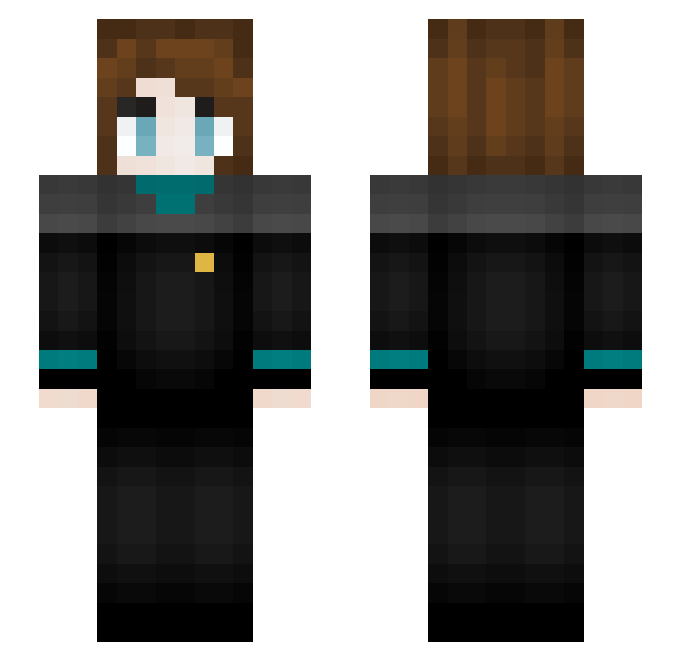 Ymixle Minecraft skin, front and back view