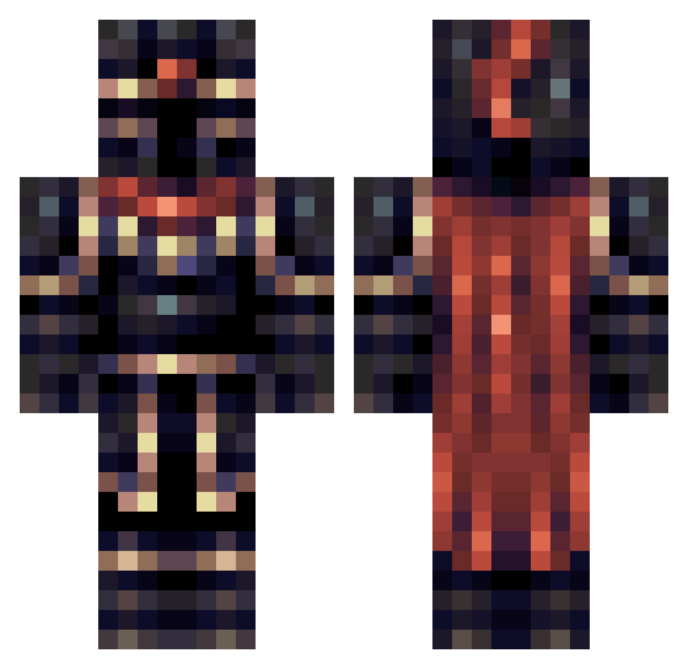 SUPERSHEEEEP Minecraft skin, front and back view