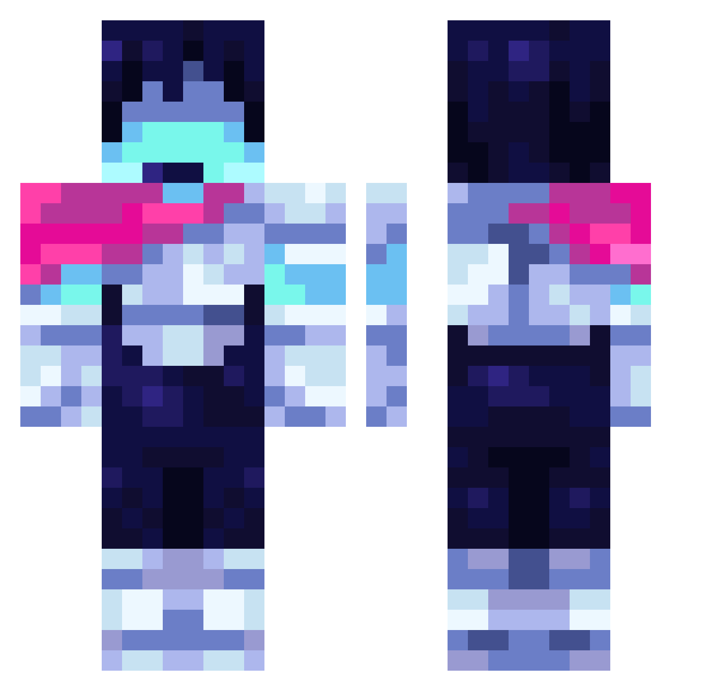shayers33 Minecraft skin, front and back view