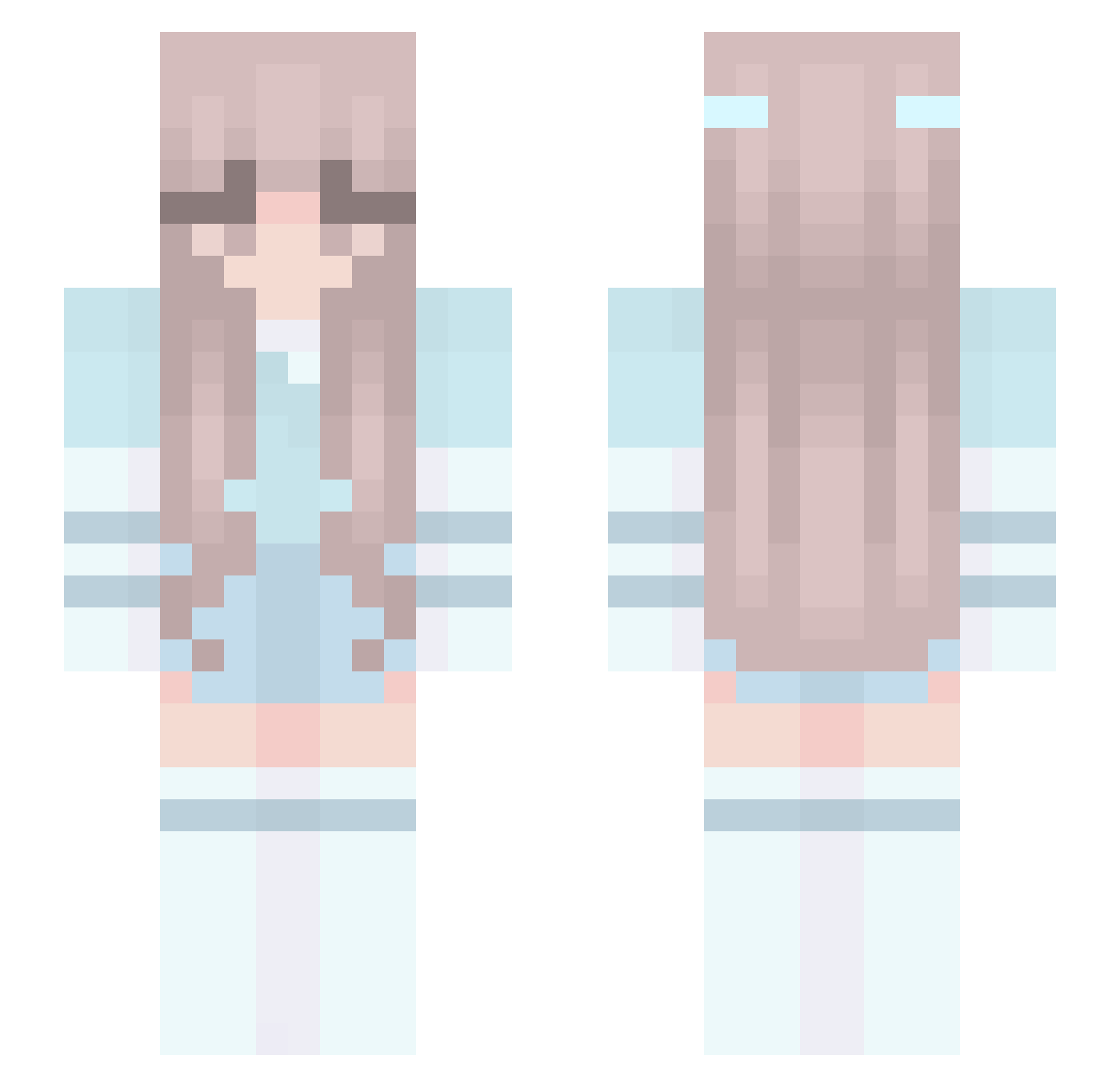 Hyan_CN Minecraft skin, front and back view