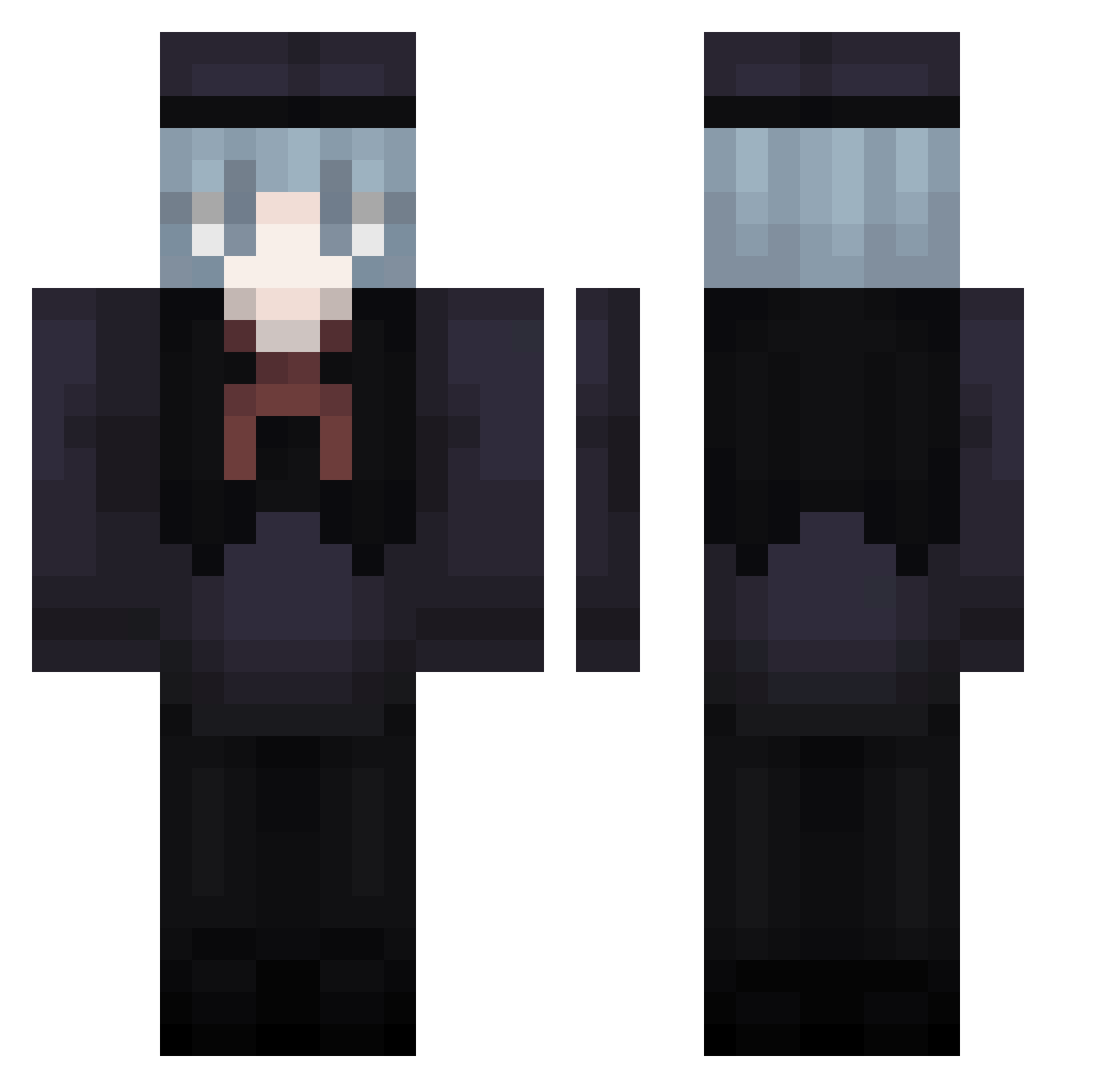 call957 Minecraft skin, front and back view