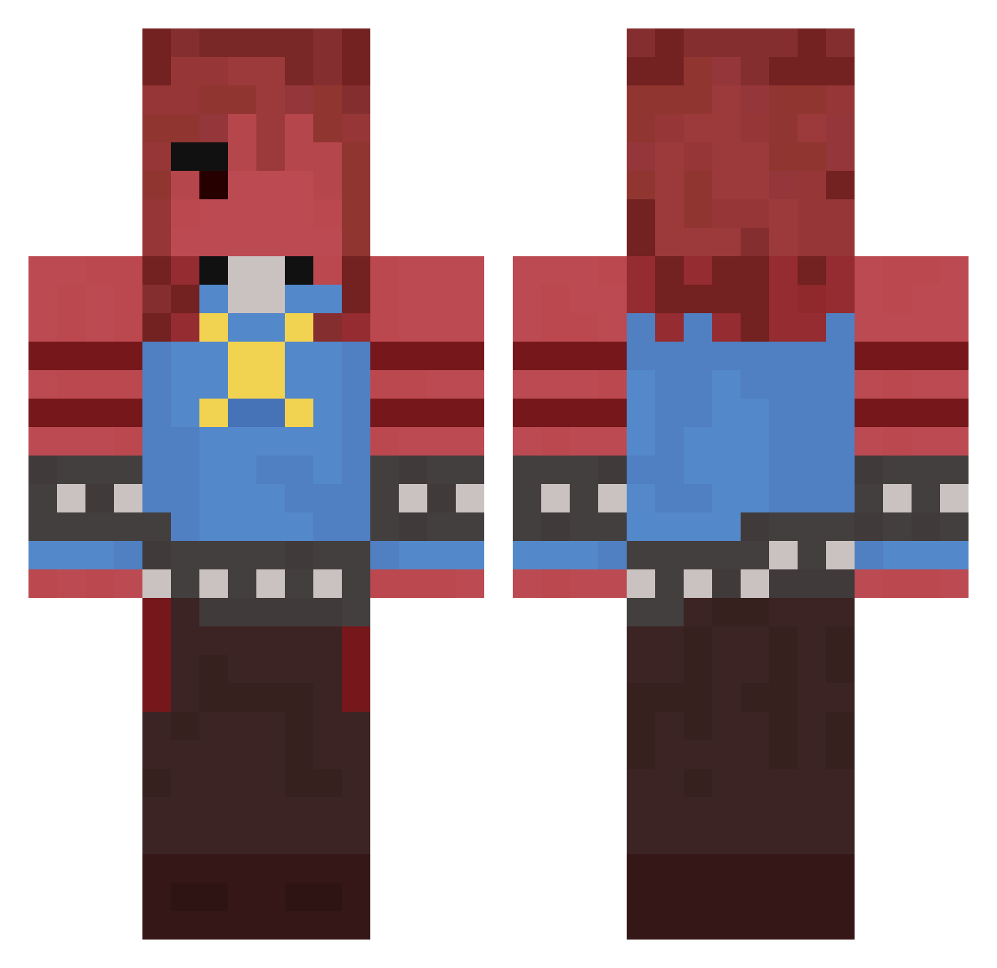 Dinetz Minecraft skin, front and back view