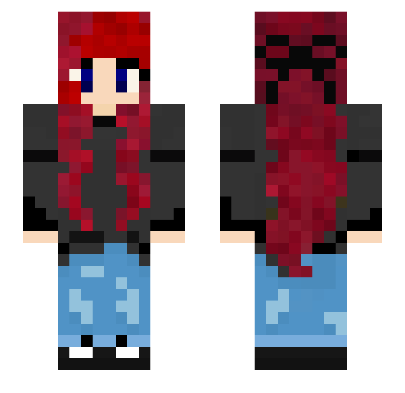 Veritaes Minecraft skin, front and back view