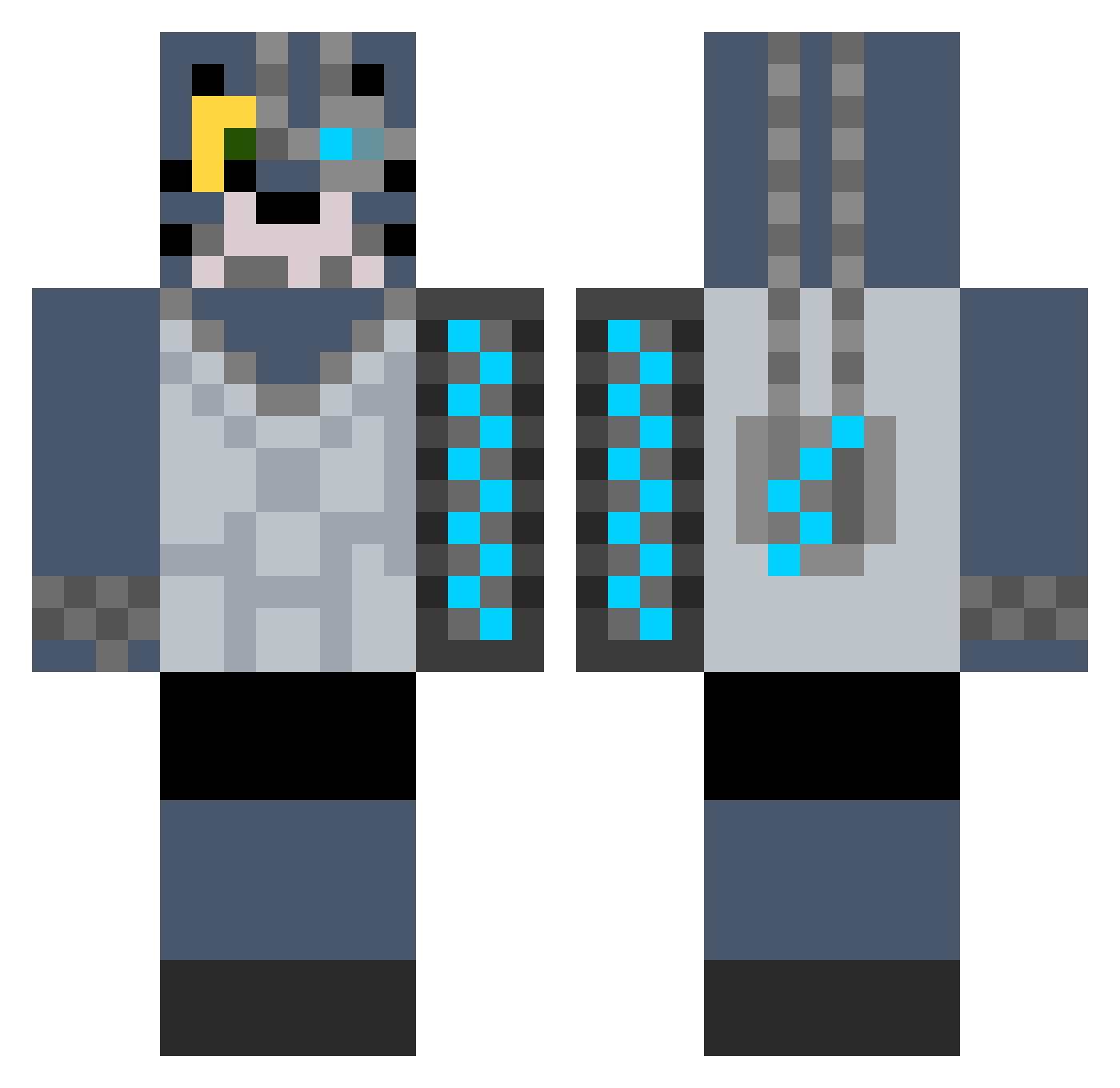 KapitanKreativ Minecraft skin, front and back view