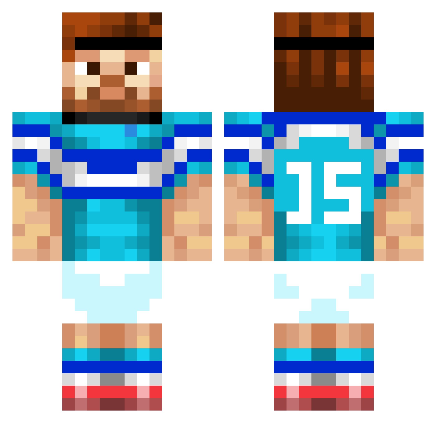 boxhead102 Minecraft skin, front and back view