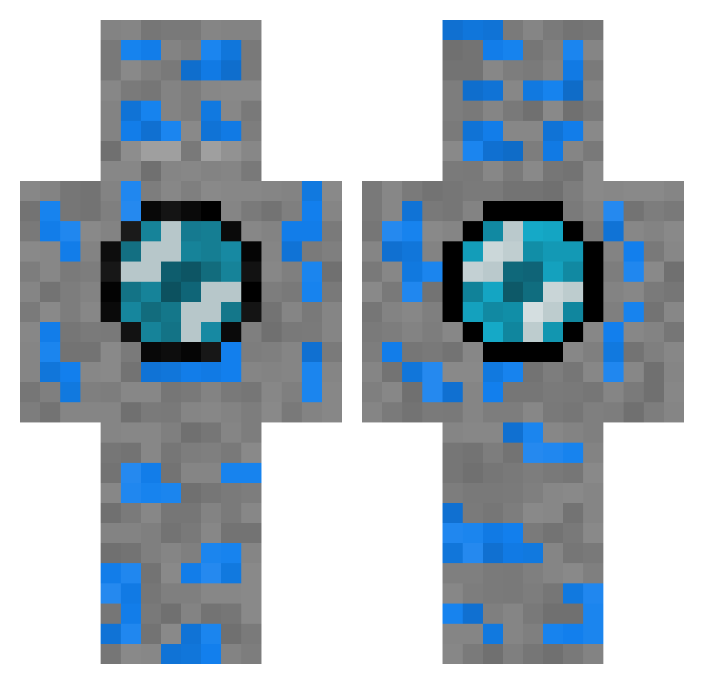 LapisPearl Minecraft skin, front and back view